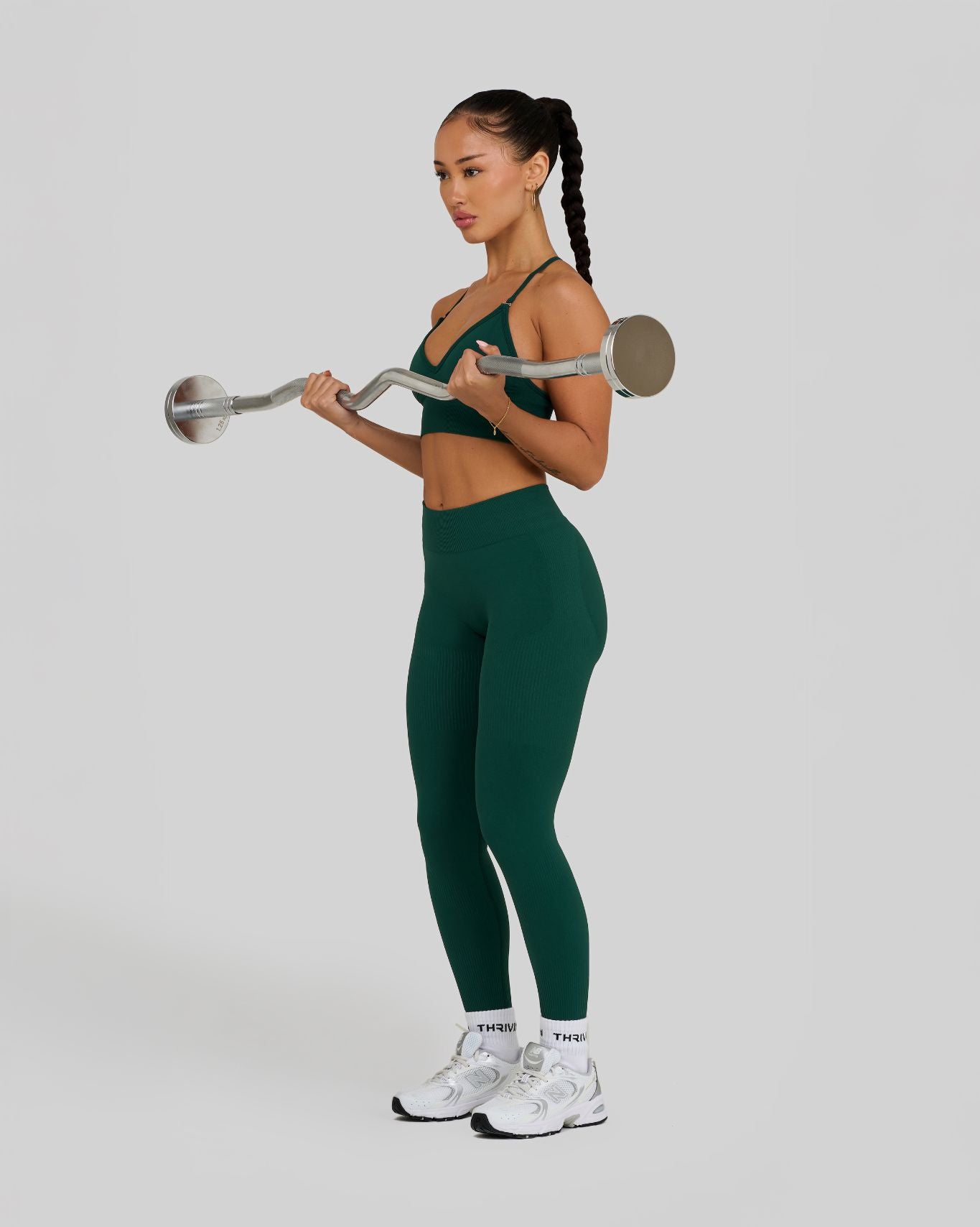 Elevate Ribbed Contour Leggings | Pine Green
