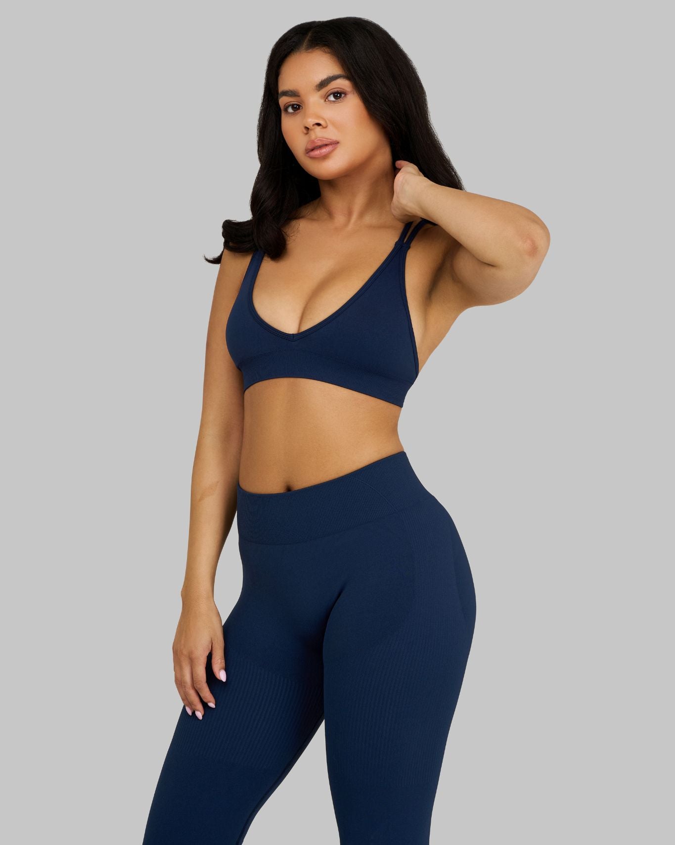 Elevate V-Neck Sculpt Seamless Bra | Midnight Navy