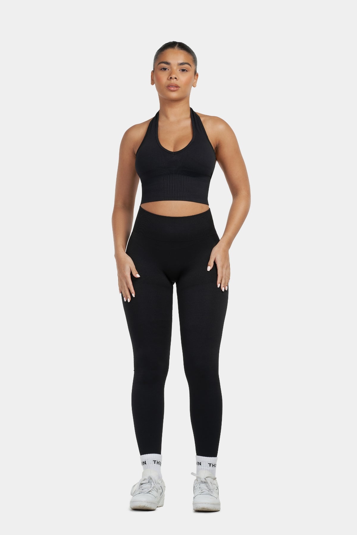Arise - Seamless Sculpt Ribbed Contour Leggings - Zwart