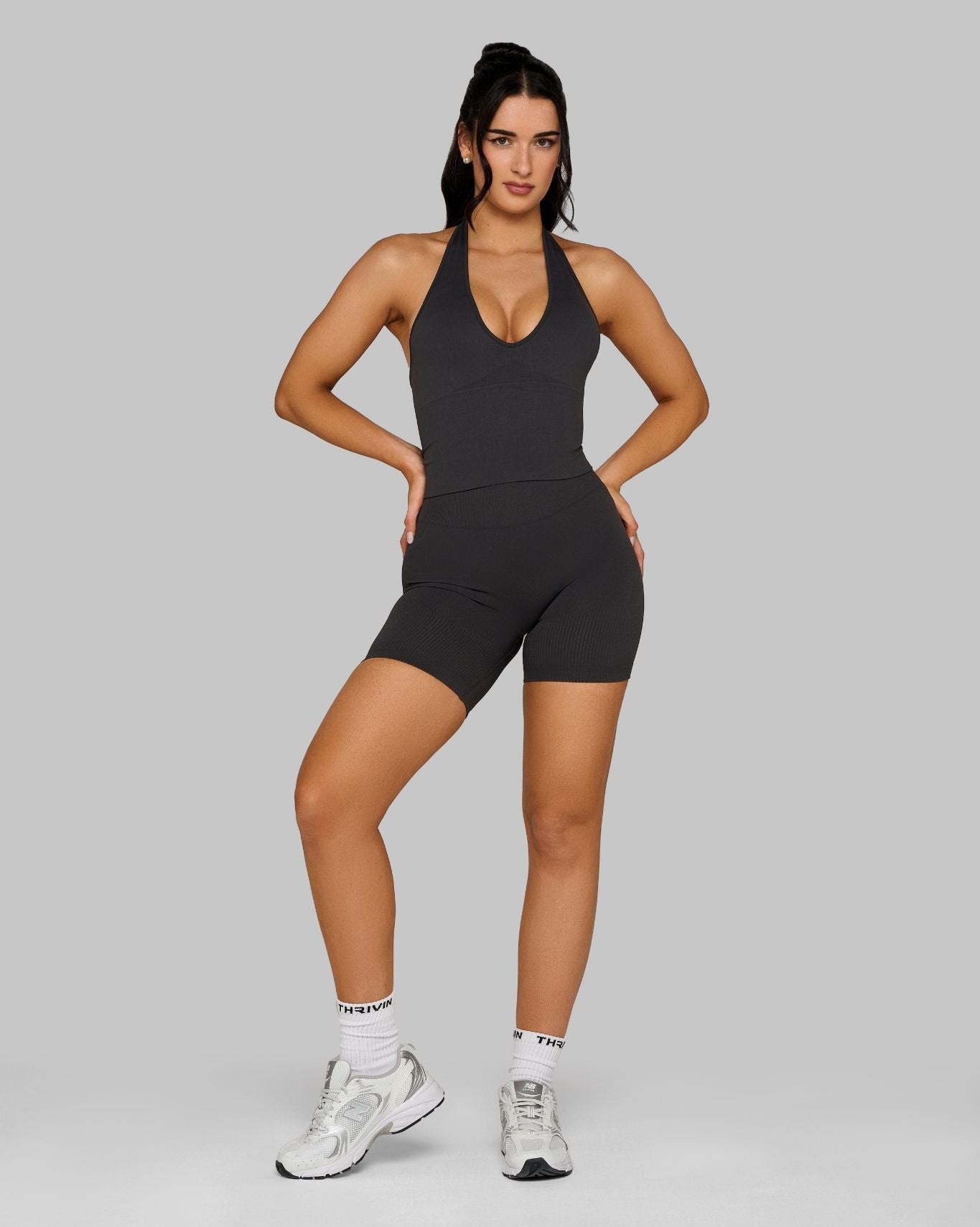 Elevate Sculpting Shapewear Top Halterneck | Charcoal Grey