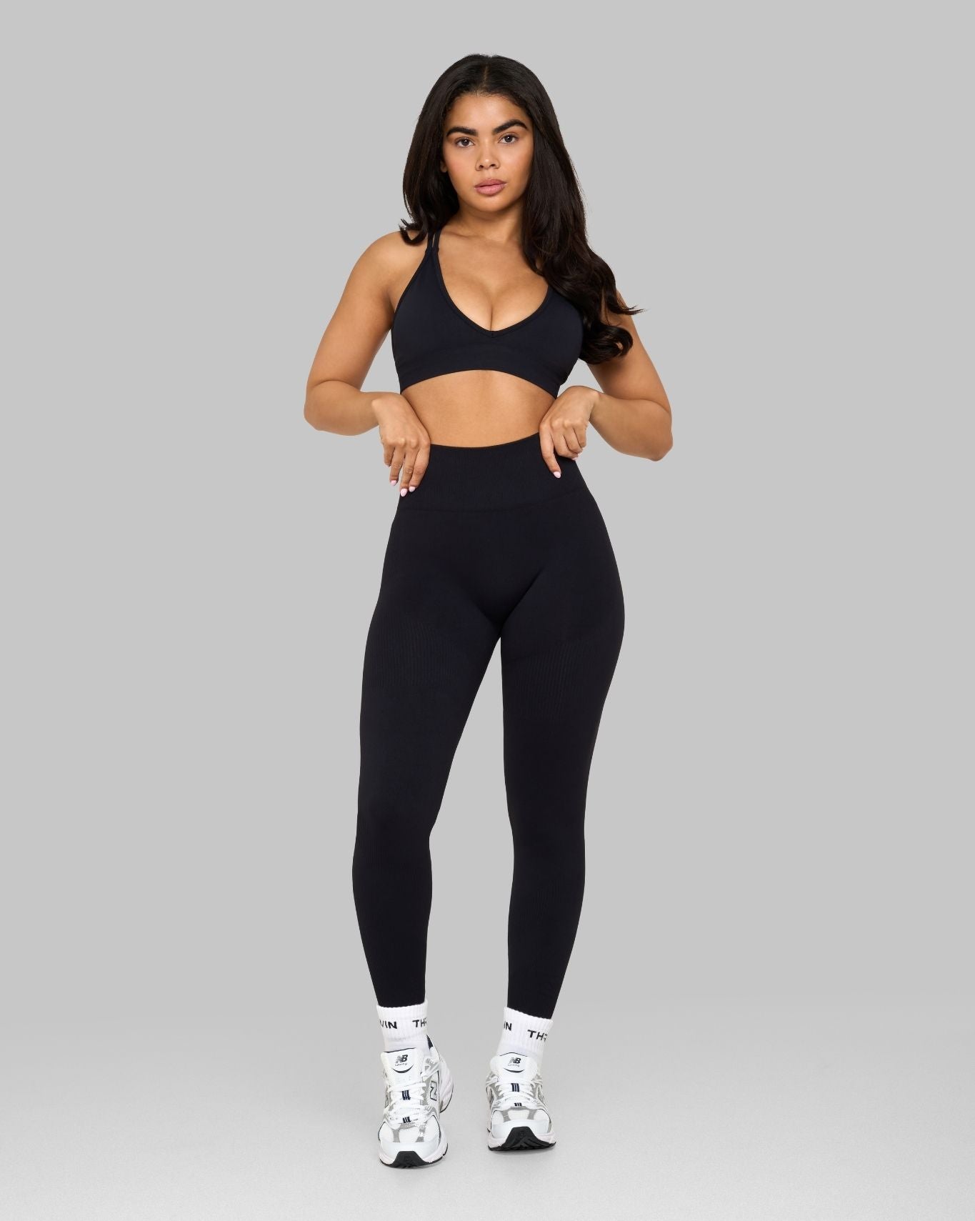 Elevate™ Ribbed High-Waisted Contour Leggings | Night Black