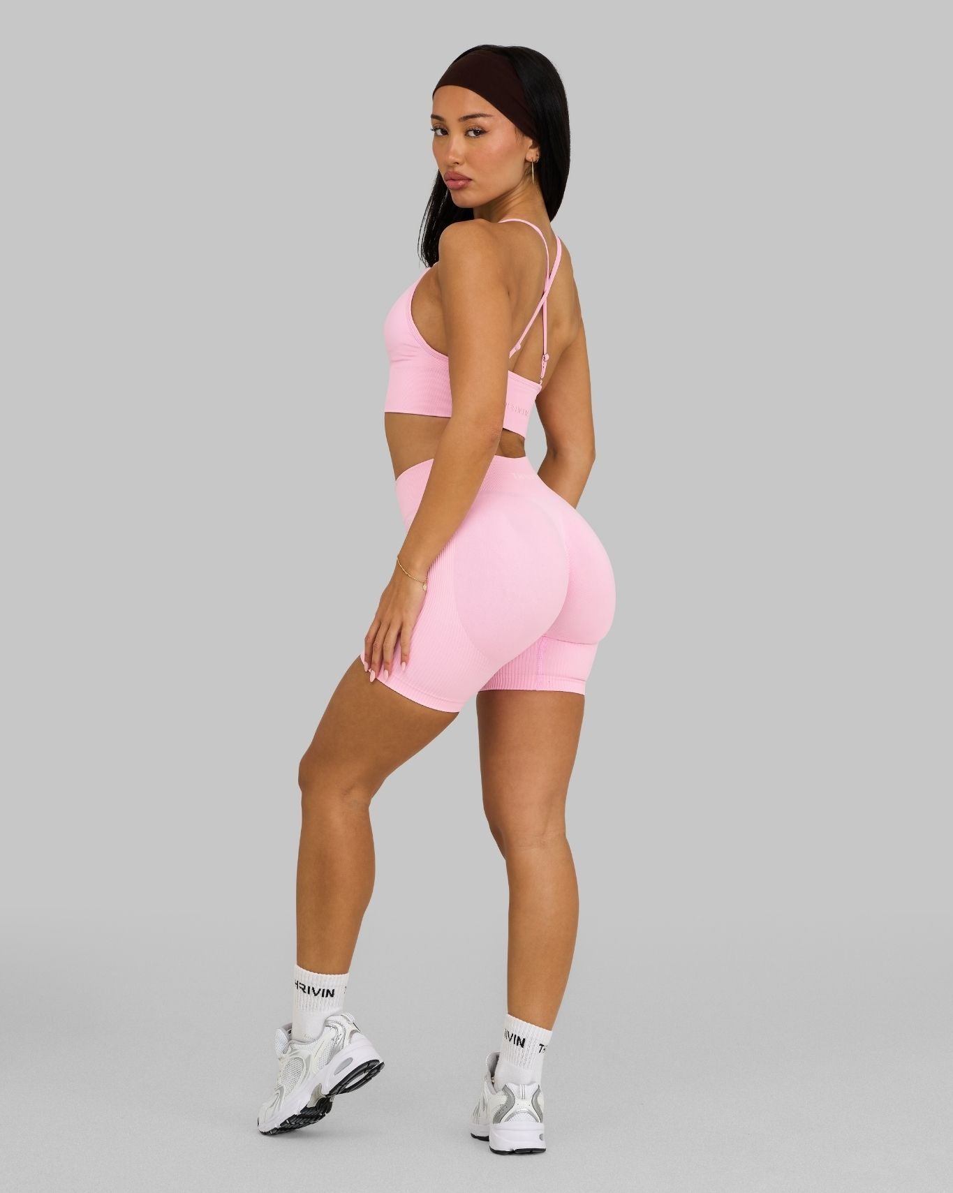 Elevate™ Ribbed Mid-Waisted Contour Shorts | Candy Pink
