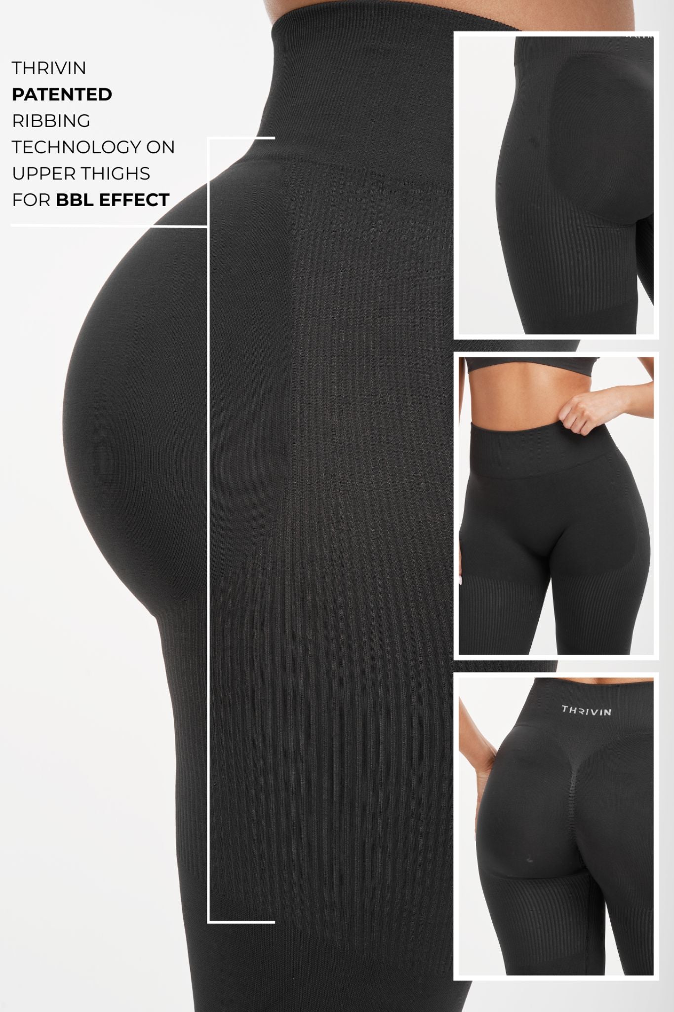 SculptV2 Ribbed Contour Leggings - Charcoal Grey