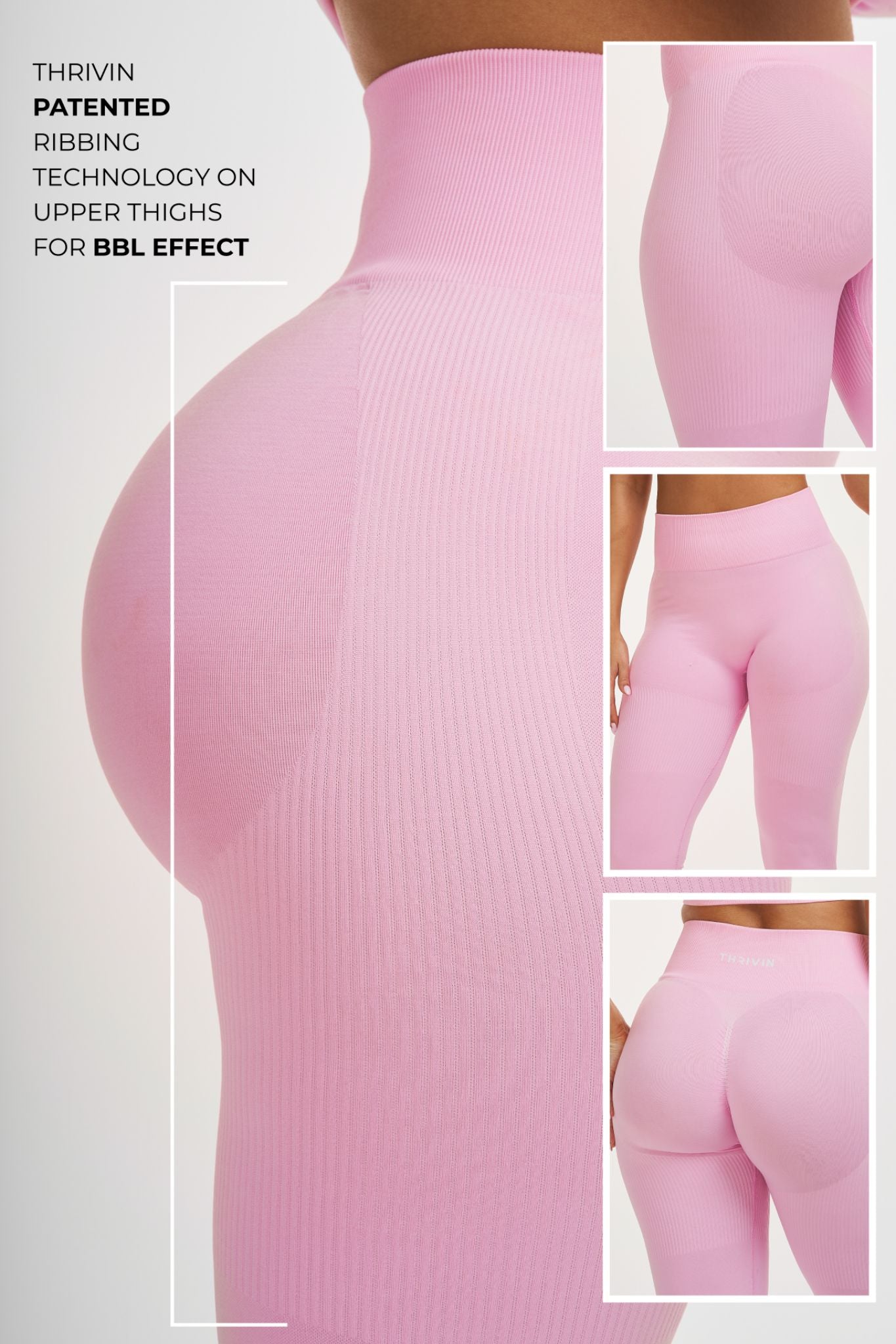 SculptV2 Ribbed Contour Leggings - Pilates Pink