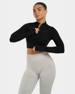 Arise – Nahtlose Sculpt-Ripp-Contour-Leggings – Schwarz