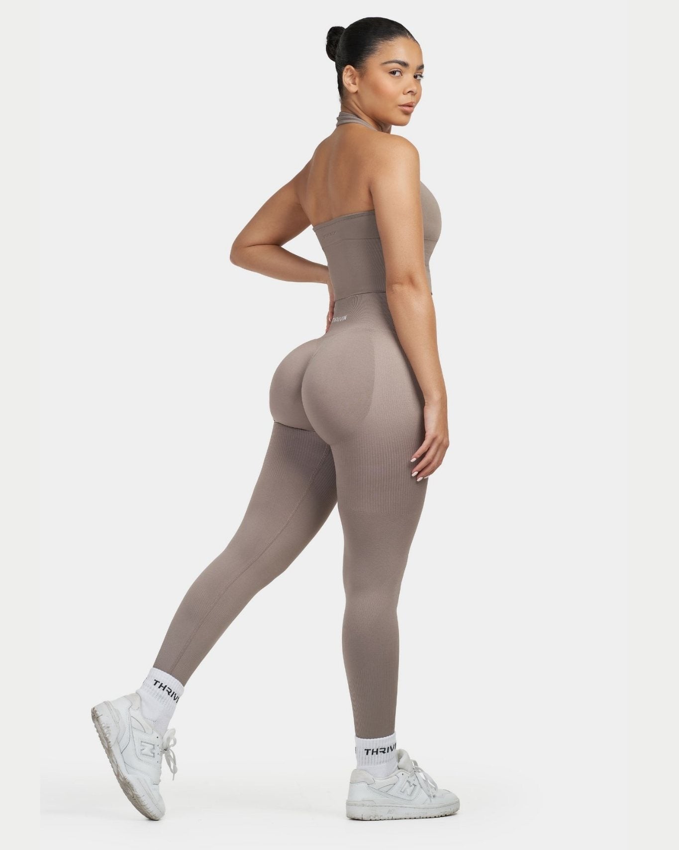 Sculpting Shapewear Top Halterneck | Khaki