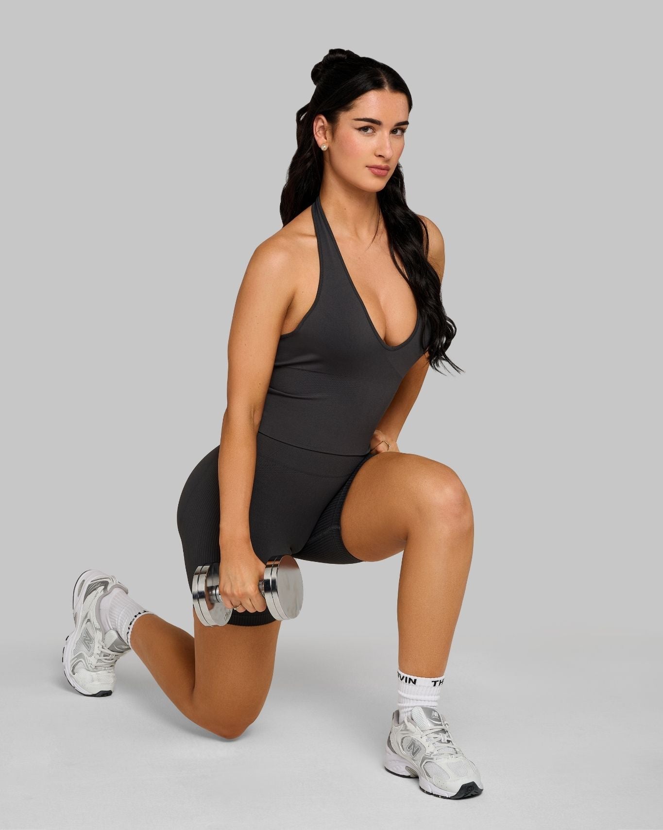 Elevate Sculpting Shapewear Top Halterneck | Charcoal Grey