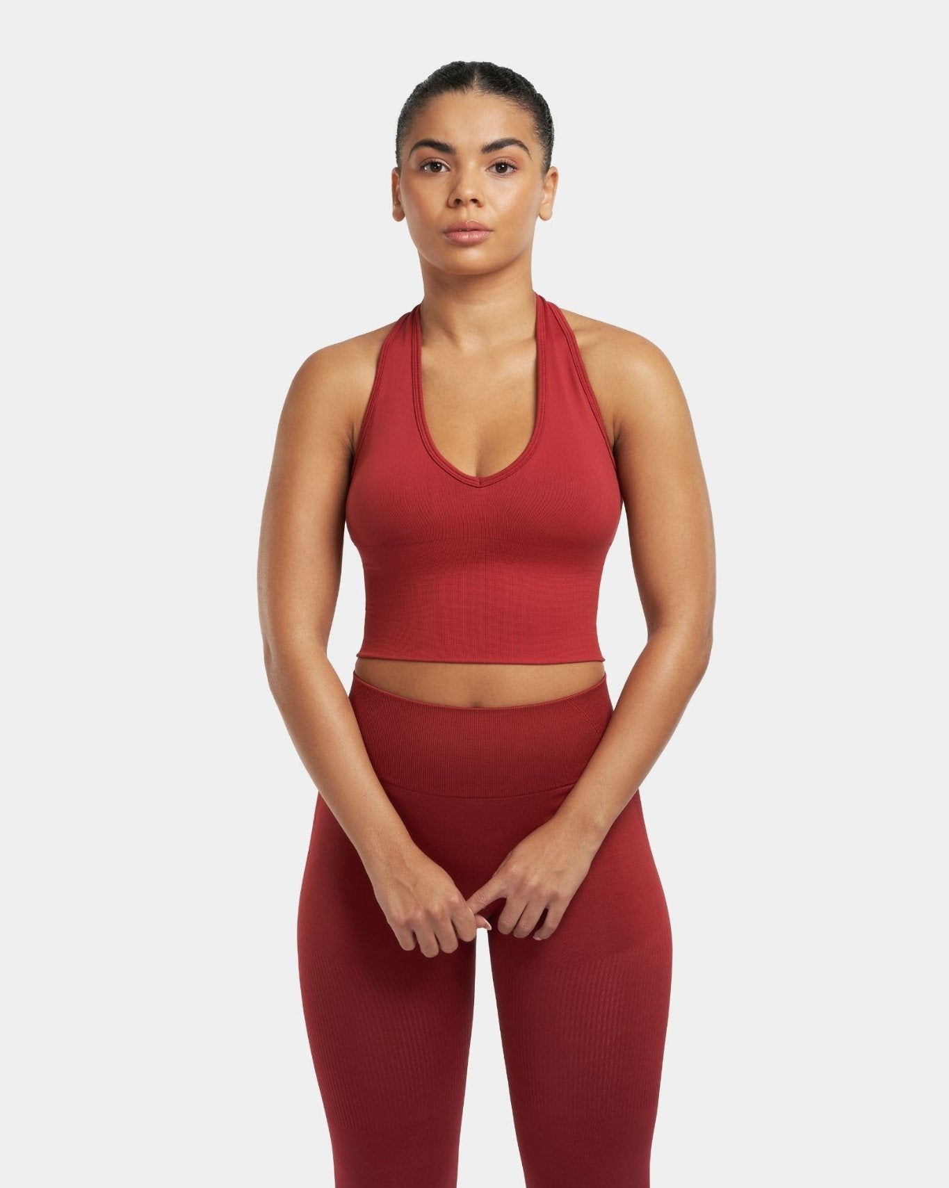 Sculpting Shapewear Top Halterneck | Cherry Spice