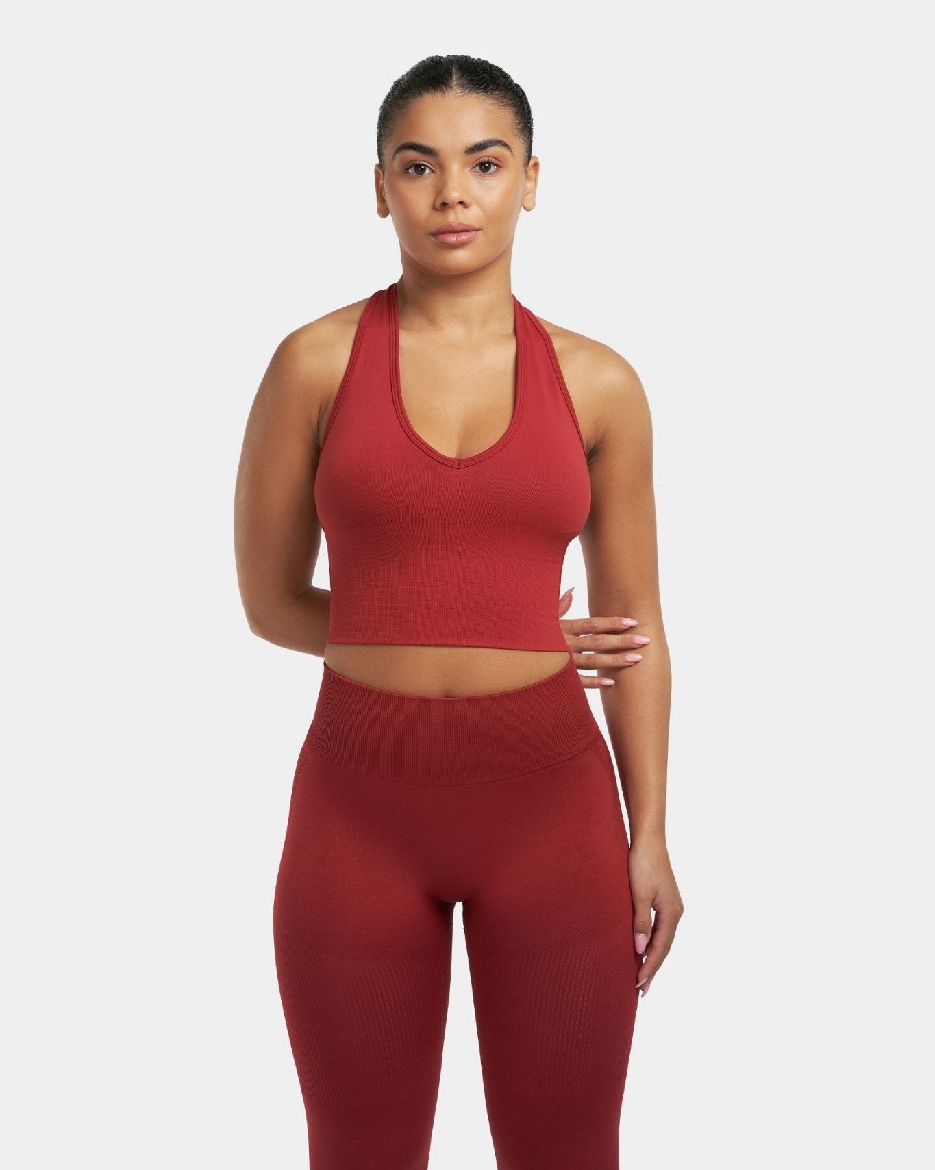 Sculpting Shapewear Top Halterneck | Cherry Spice