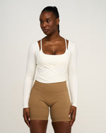 The Essential Collection Wrap Top | Cream