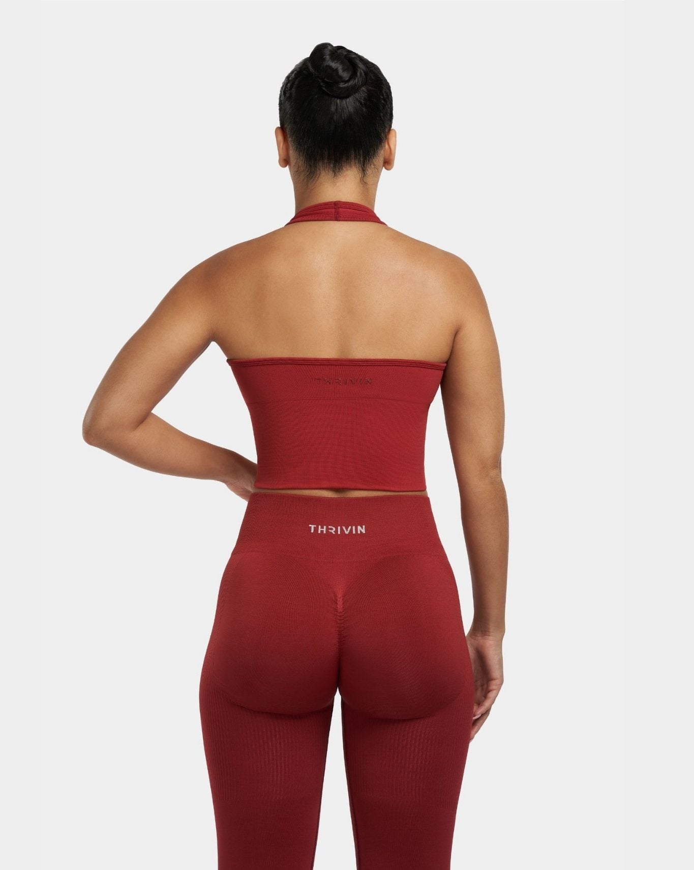 Sculpting Shapewear Top Halterneck | Cherry Spice