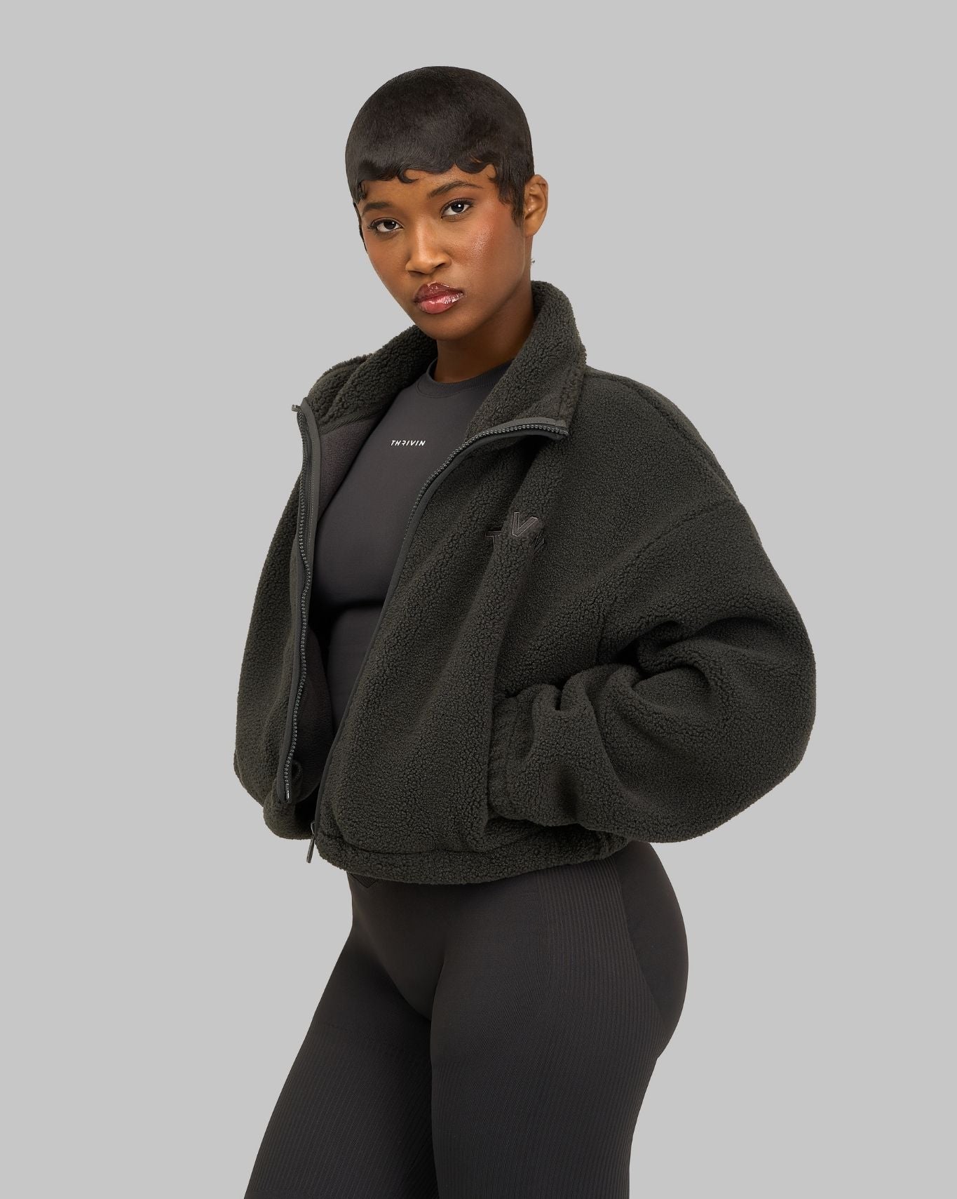 Essential Teddy Fleece Jacket | Charcoal Grey