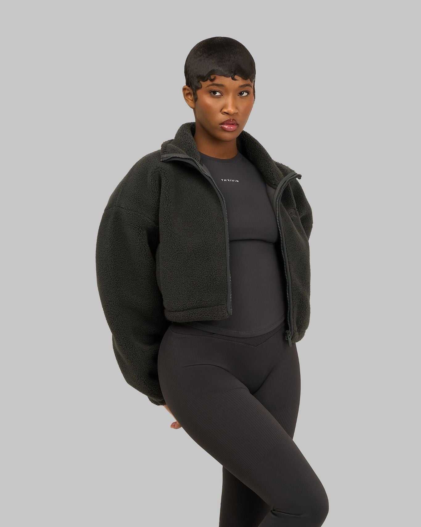 Essential Teddy Fleece Jacket | Charcoal Grey