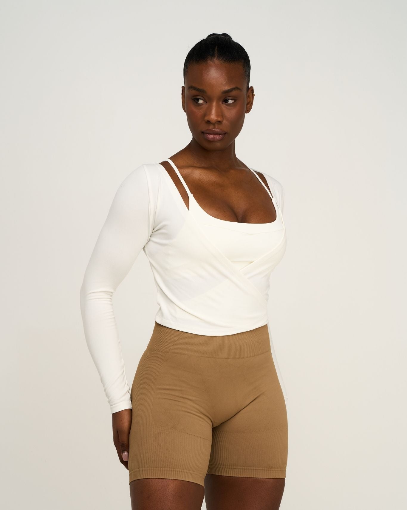 The Essential Collection Wrap Top | Cream