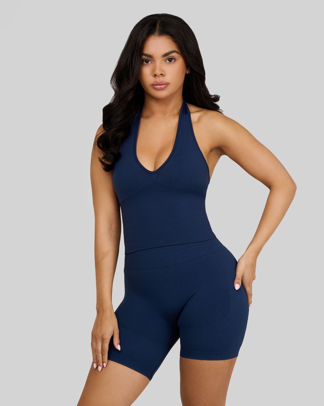 Elevate Sculpting Shapewear Top Halterneck | Midnight Navy