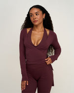 The Essential Collection Wrap Top | Dark Mauve