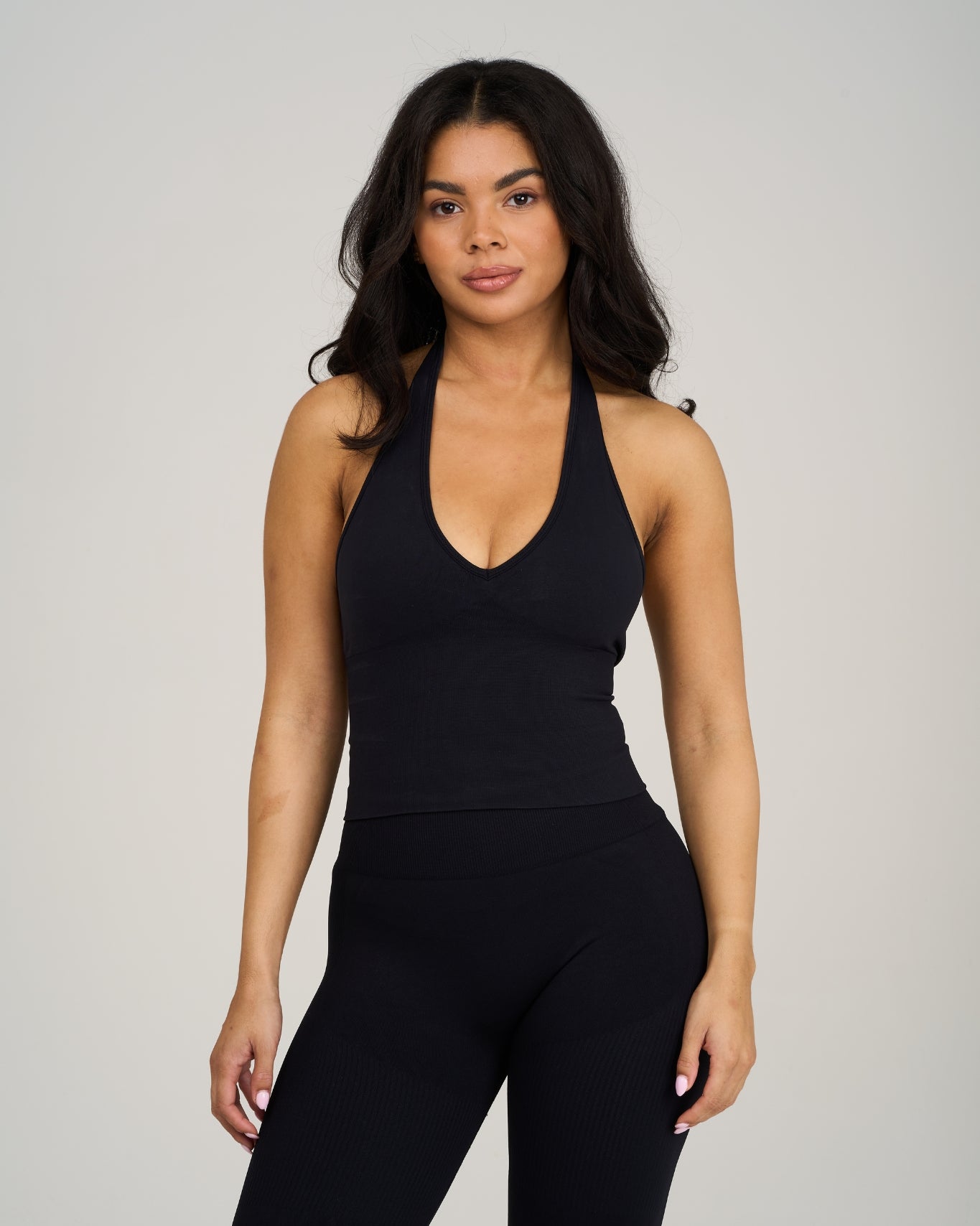Elevate Sculpting Shapewear Top Halterneck |New Black