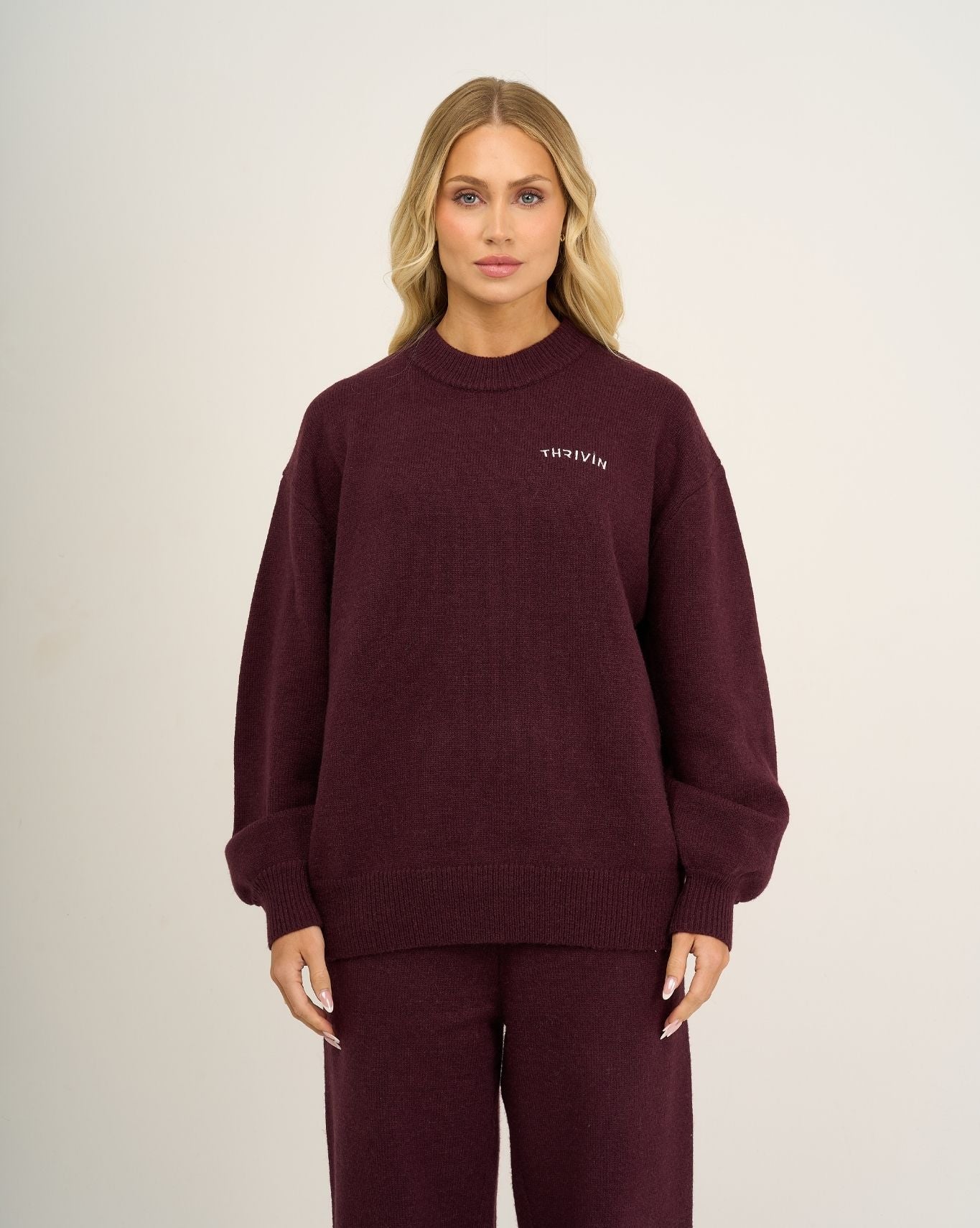 Essential Knitted Sweater | Winter Plum