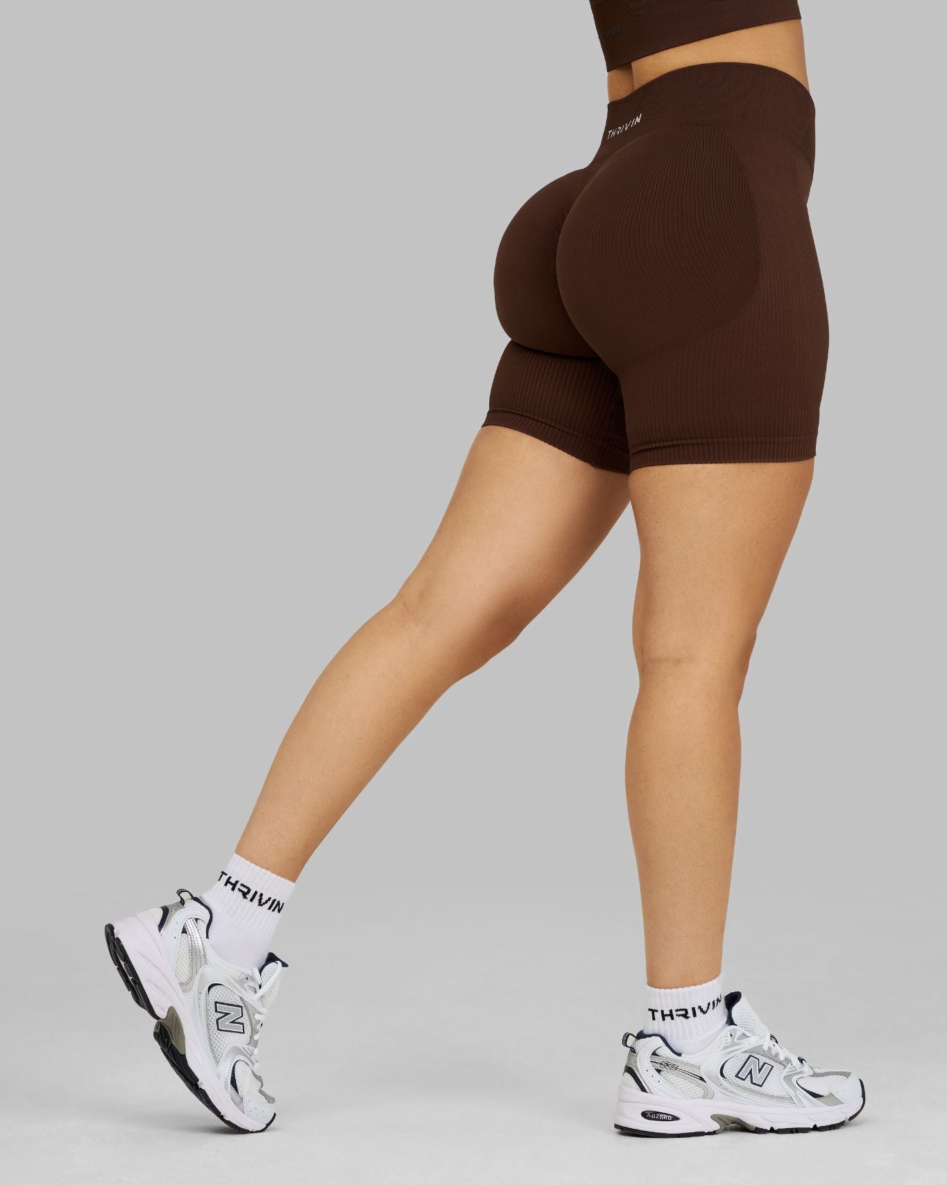 Elevate Ribbed Contour Shorts | Bourbon Brown