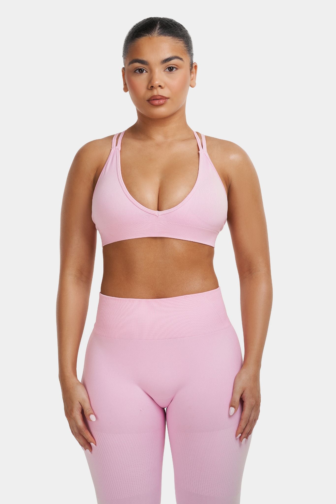 V-Neck Sculpt Seamless Bra | Pilates Pink | Pre-Order