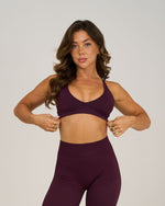 Elevate V-Neck Sculpt Seamless Bra | Winter Plum