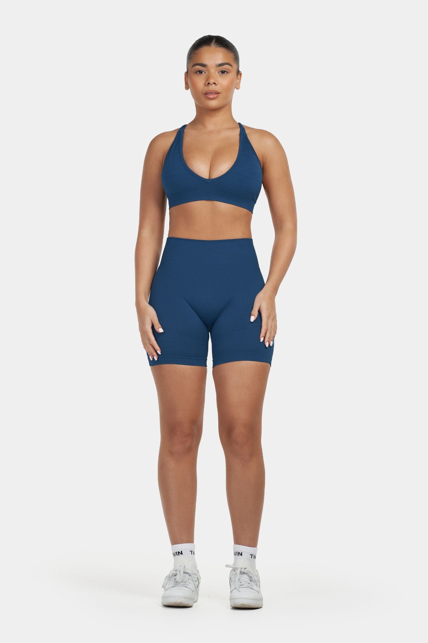 Arise - Seamless Sculpt Ribbed Contour Shorts -Deep Sea