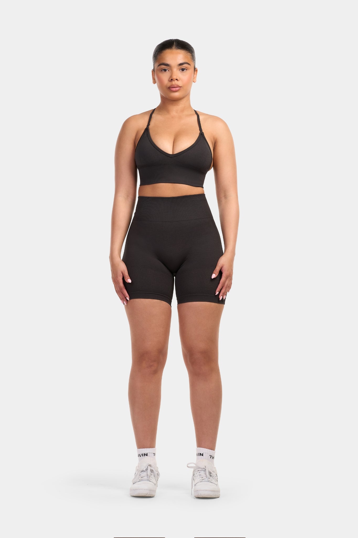 Seamless Sculpt Ribbed Contour Shorts | Grey