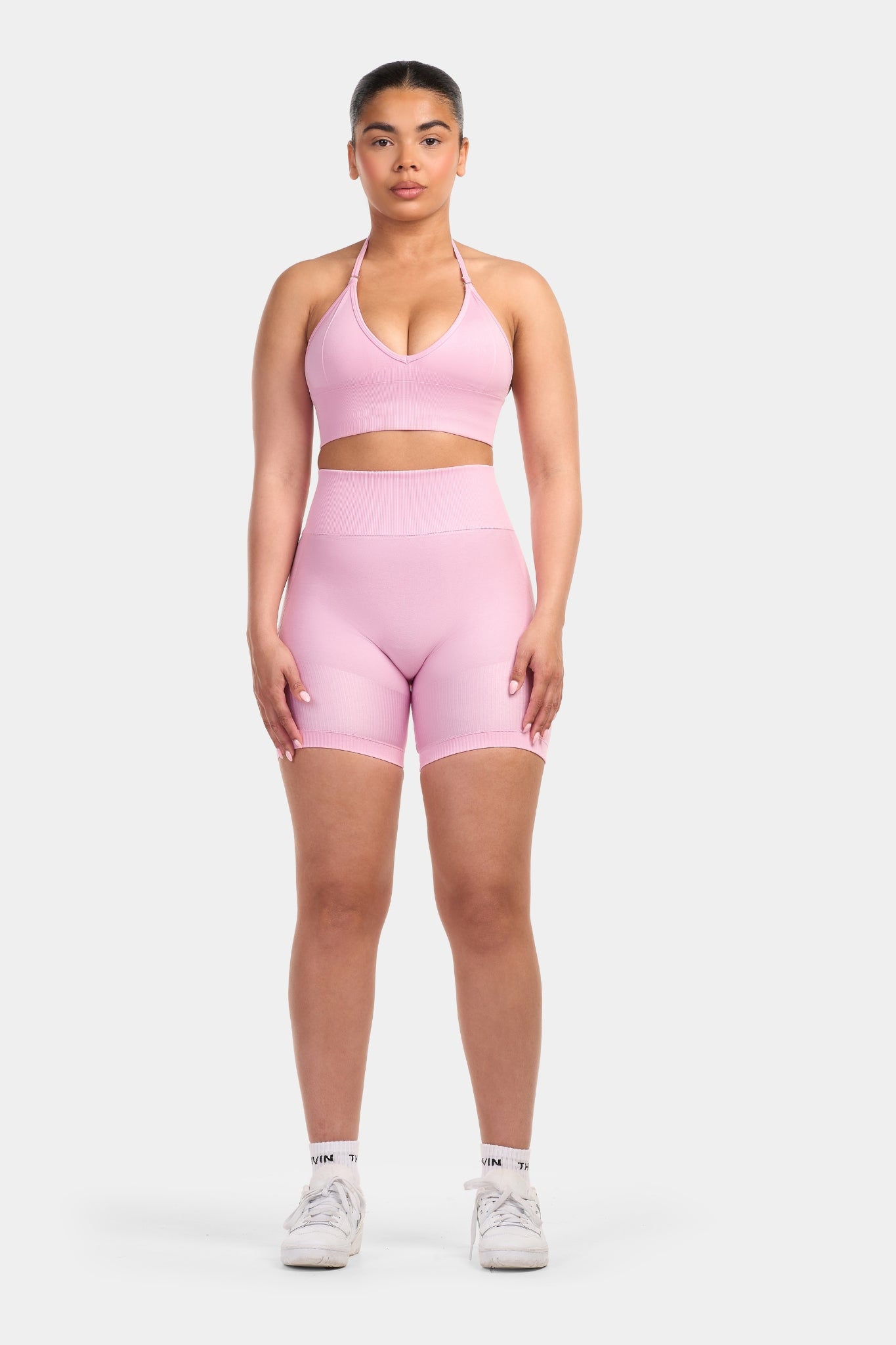 Seamless Sculpt Ribbed Contour Shorts | Pink