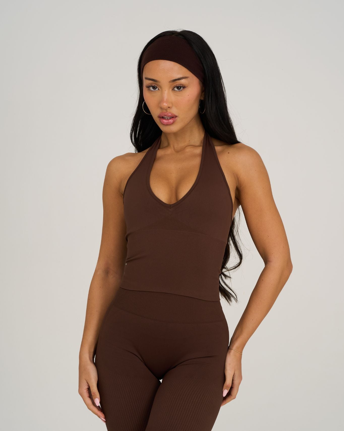 Elevate Sculpting Shapewear Top Halterneck | Bourbon Brown
