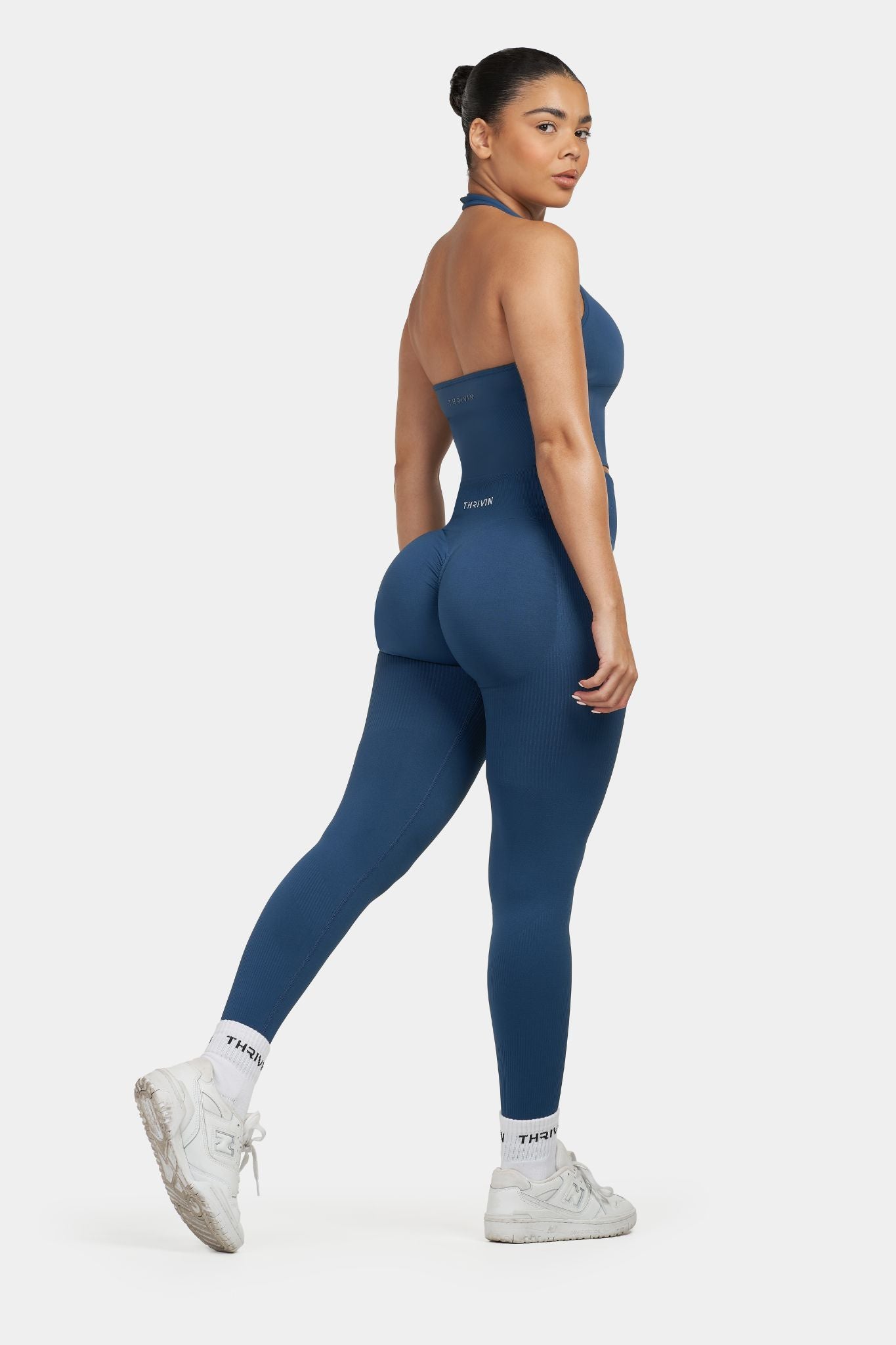 Seamless Sculpt Ribbed Contour Leggings | Deep Sea