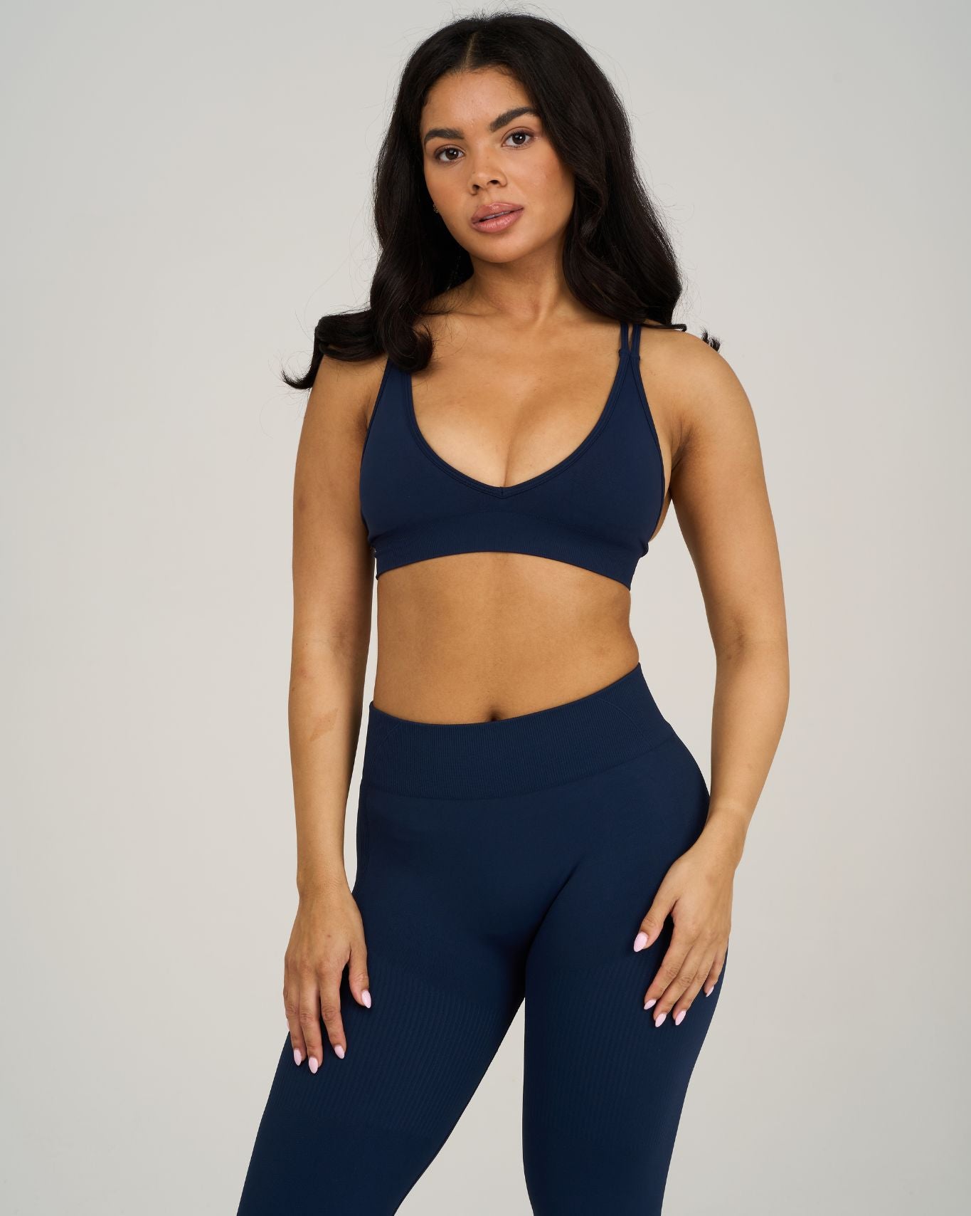 Elevate V-Neck Sculpt Seamless Bra | Midnight Navy