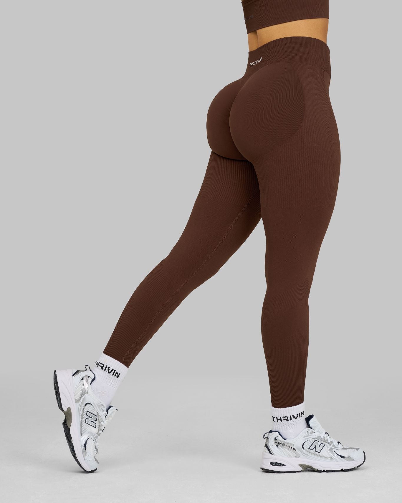 Elevate Ribbed Contour Leggings | Bourbon Brown