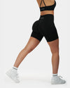 Seamless Sculpt Ribbed Contour Shorts | Pure Black
