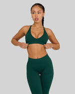 Elevate V-Neck Sculpt Seamless Bra | Pine Green
