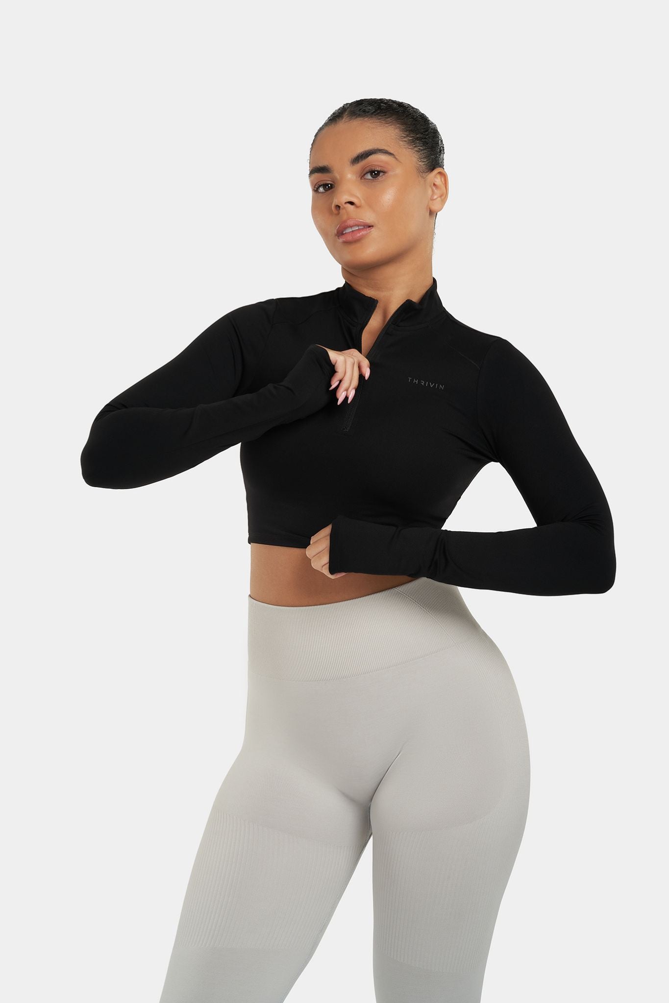 Arise - Seamless Sculpt Ribbed Contour Leggings - Zwart