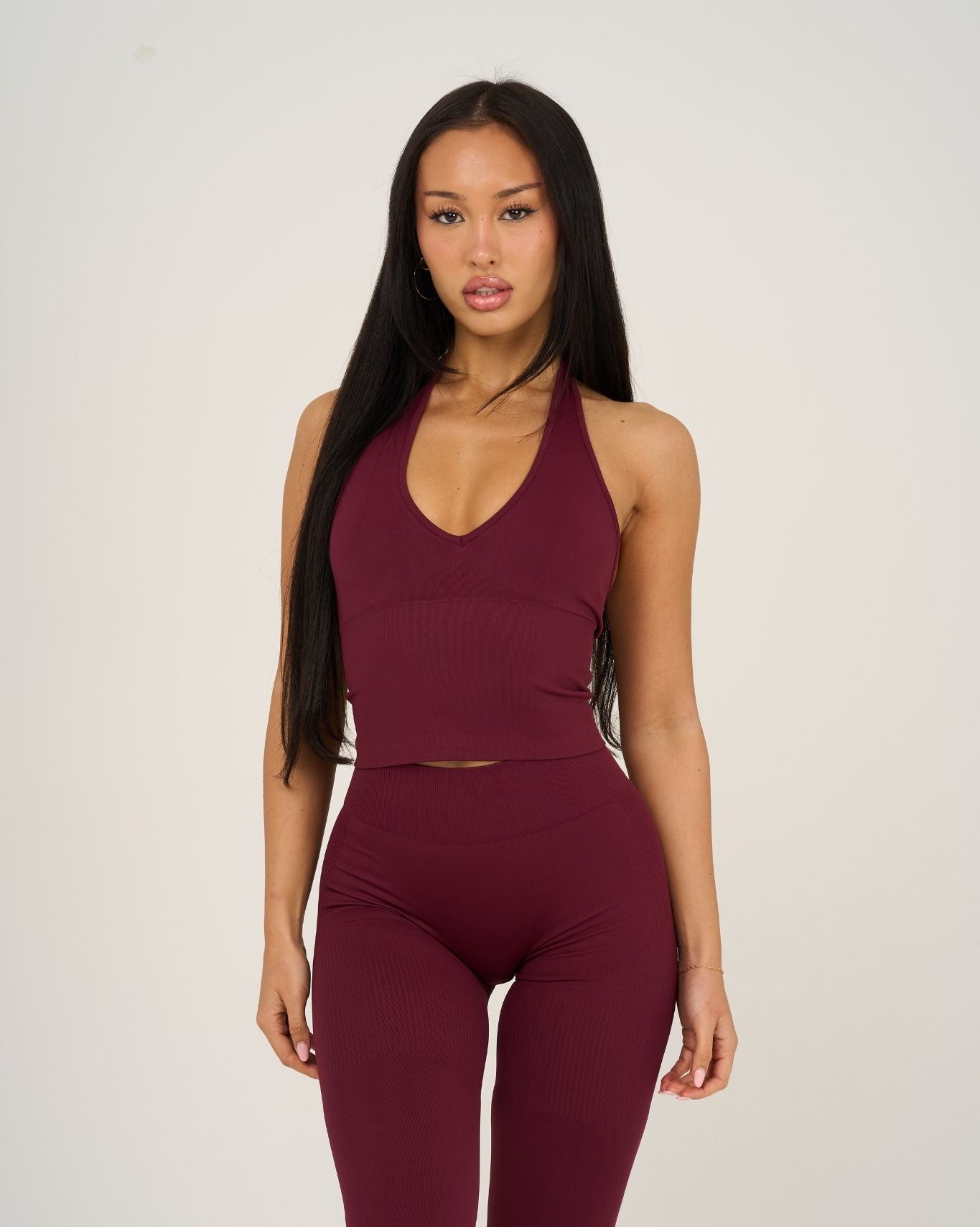Elevate Sculpting Shapewear Top Halterneck | Cranberry