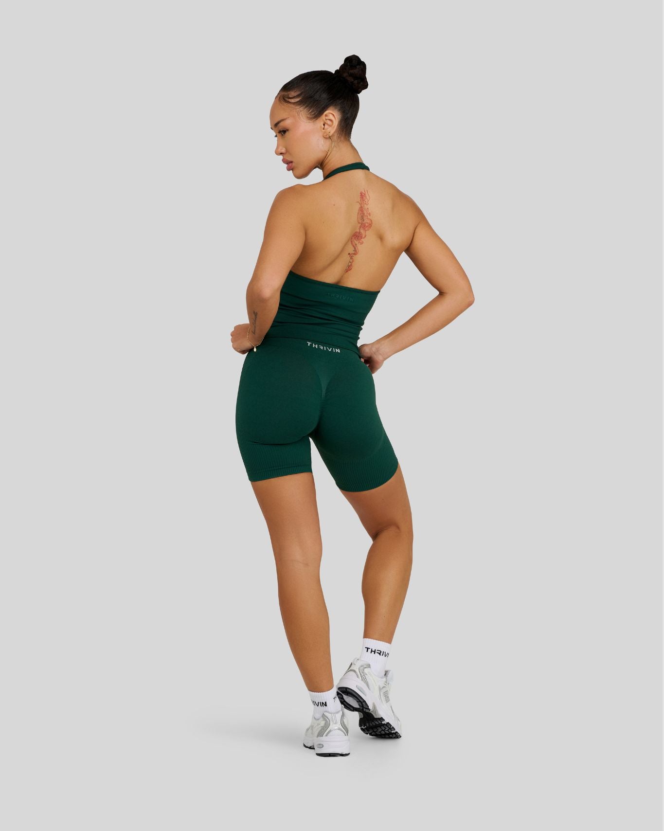 Elevate Ribbed Contour Shorts | Pine Green