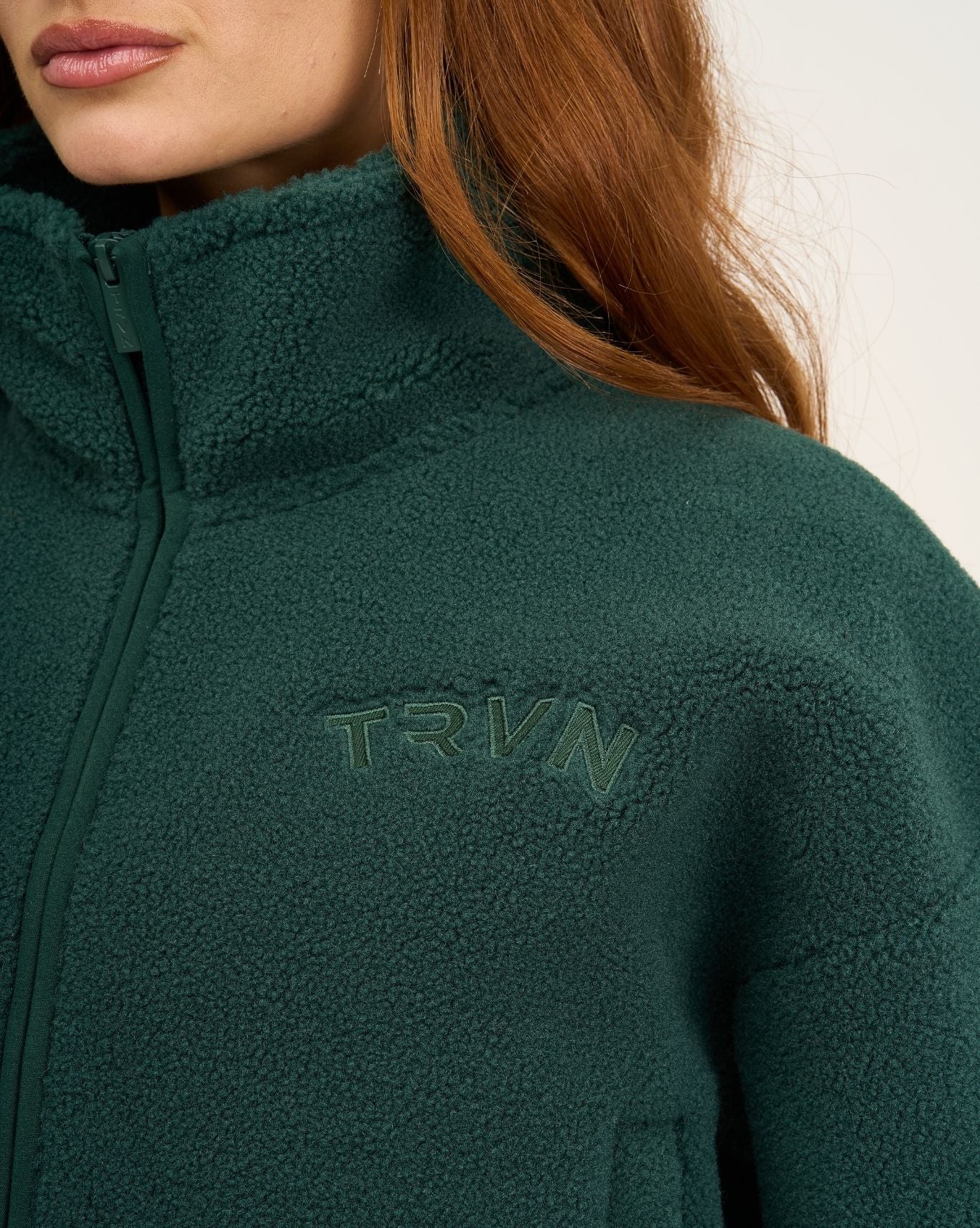 Essential Teddy Fleece Jacket | Pine Green
