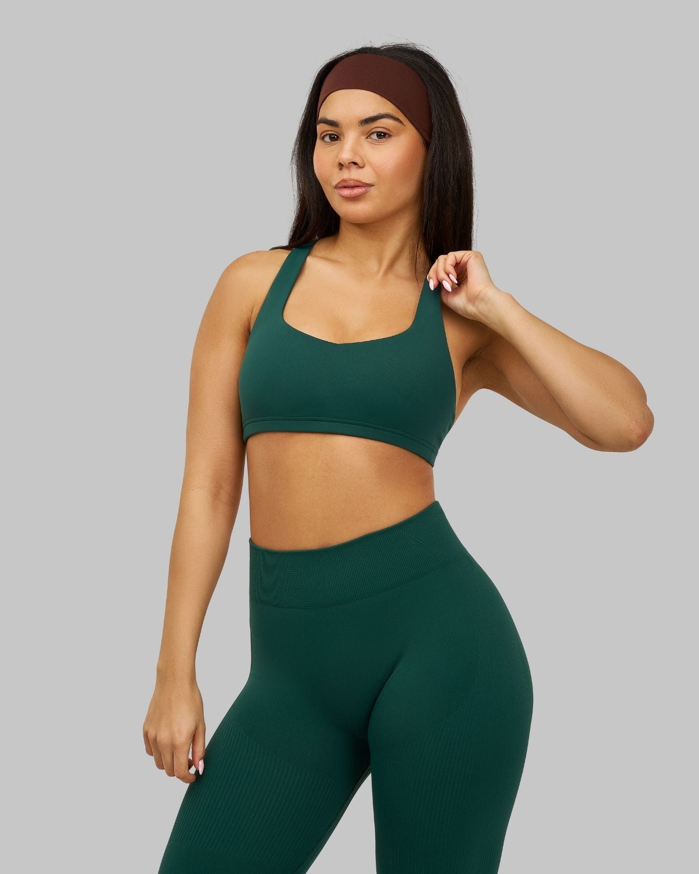 Elevate Medium Impact Bra | Pine Green