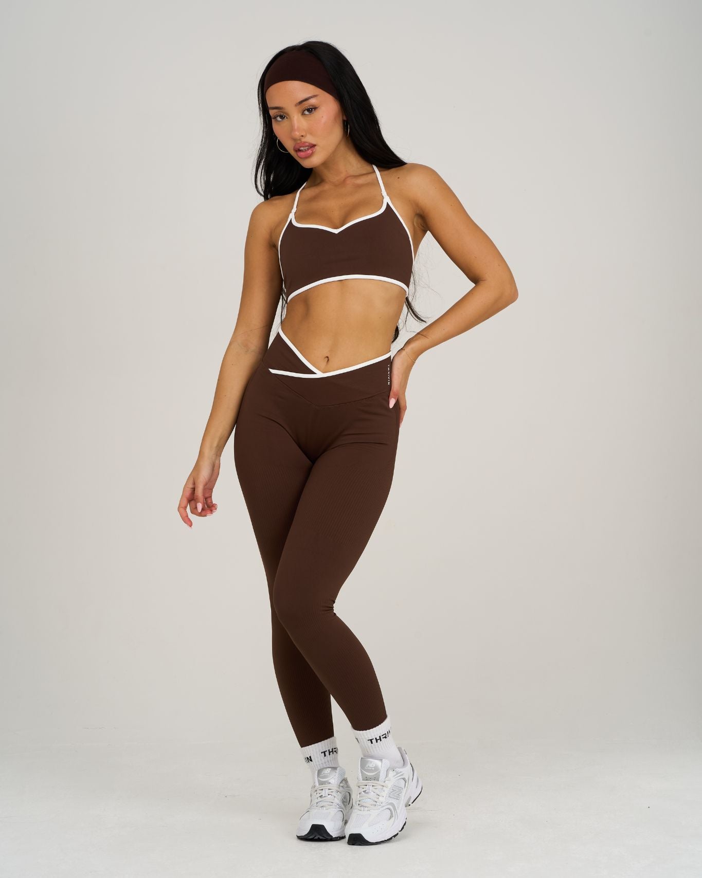 Outline V Waist Leggings | Bourbon Brown
