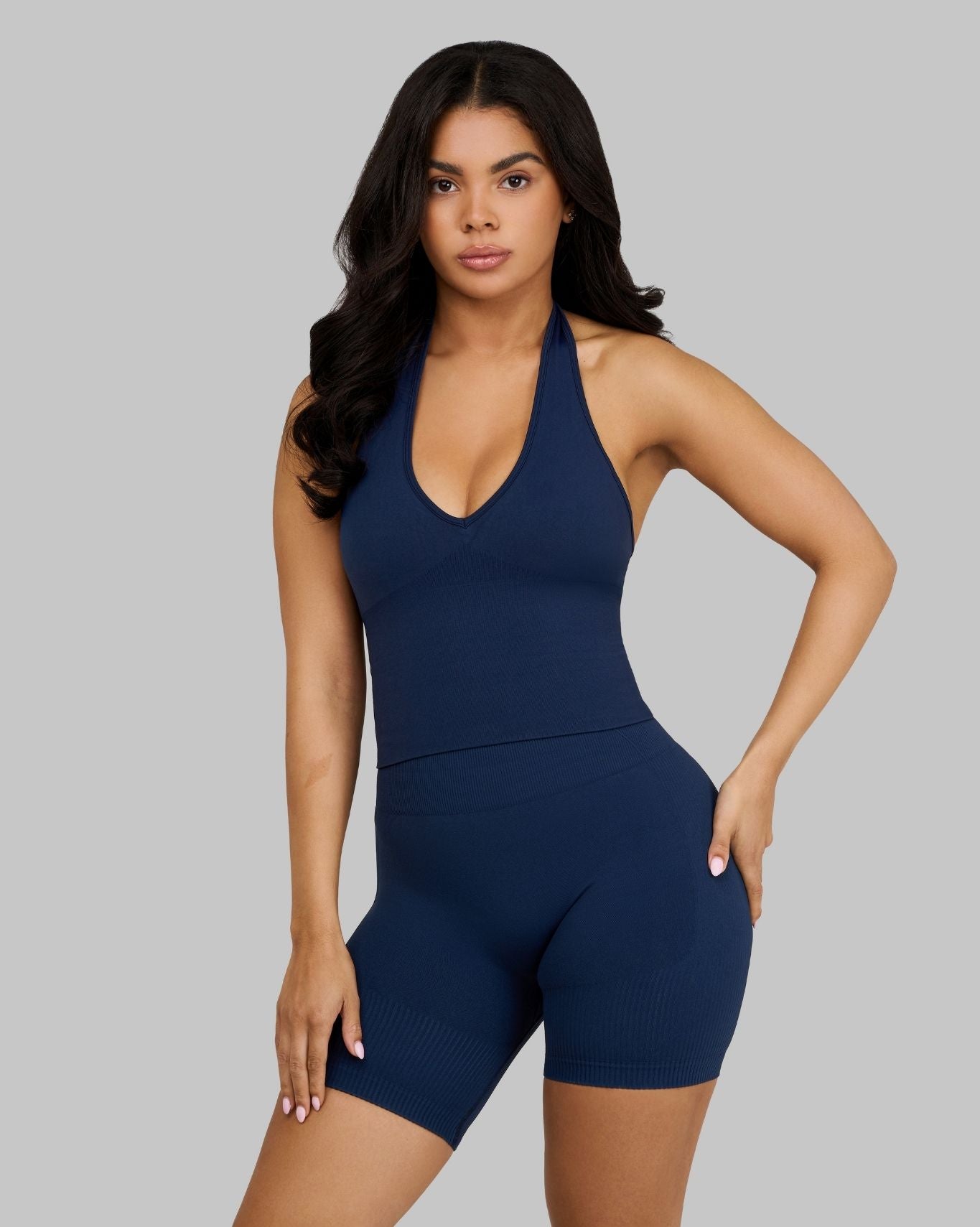 Elevate Sculpting Shapewear Top Halterneck | Midnight Navy