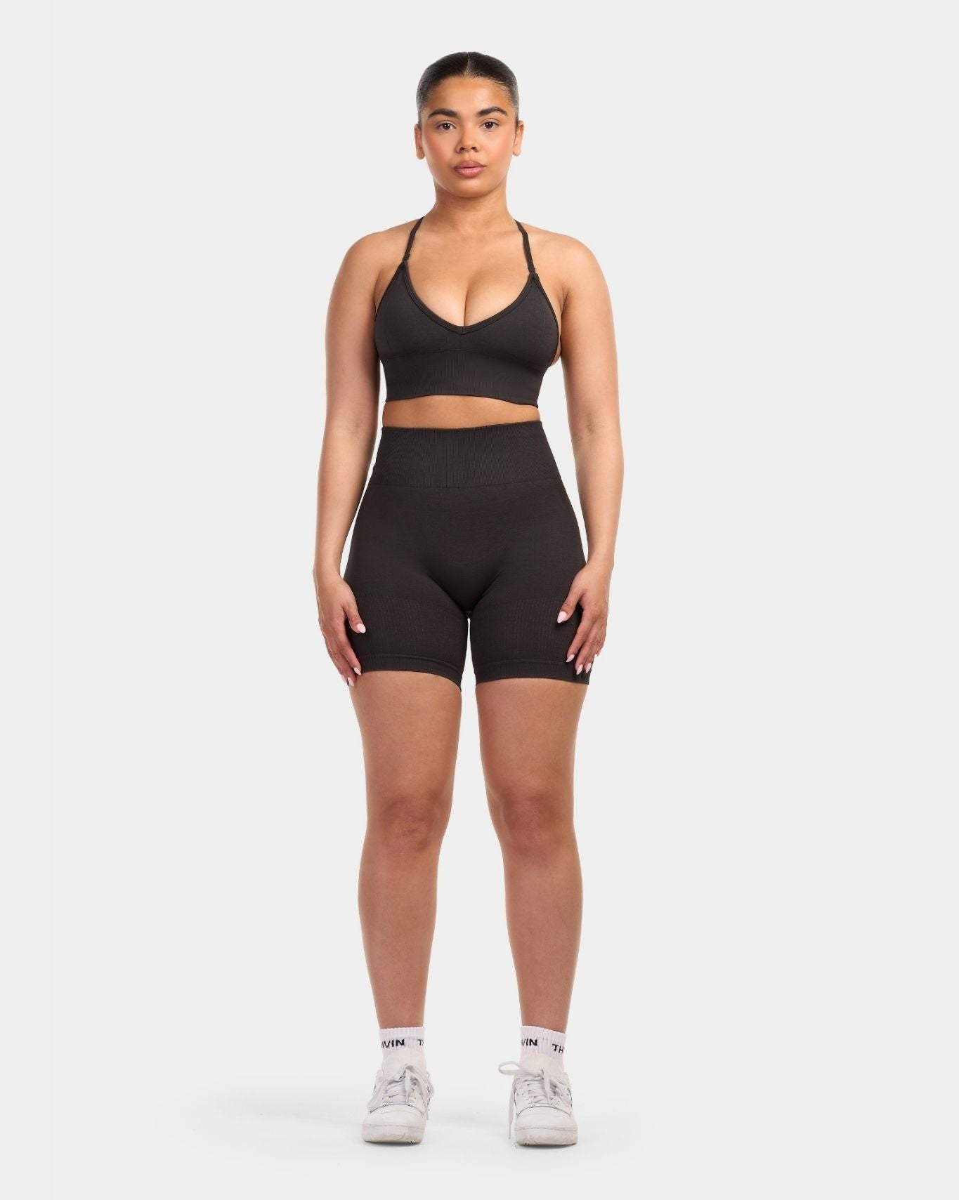 Seamless Sculpt Ribbed Contour Shorts | Charcoal Grey