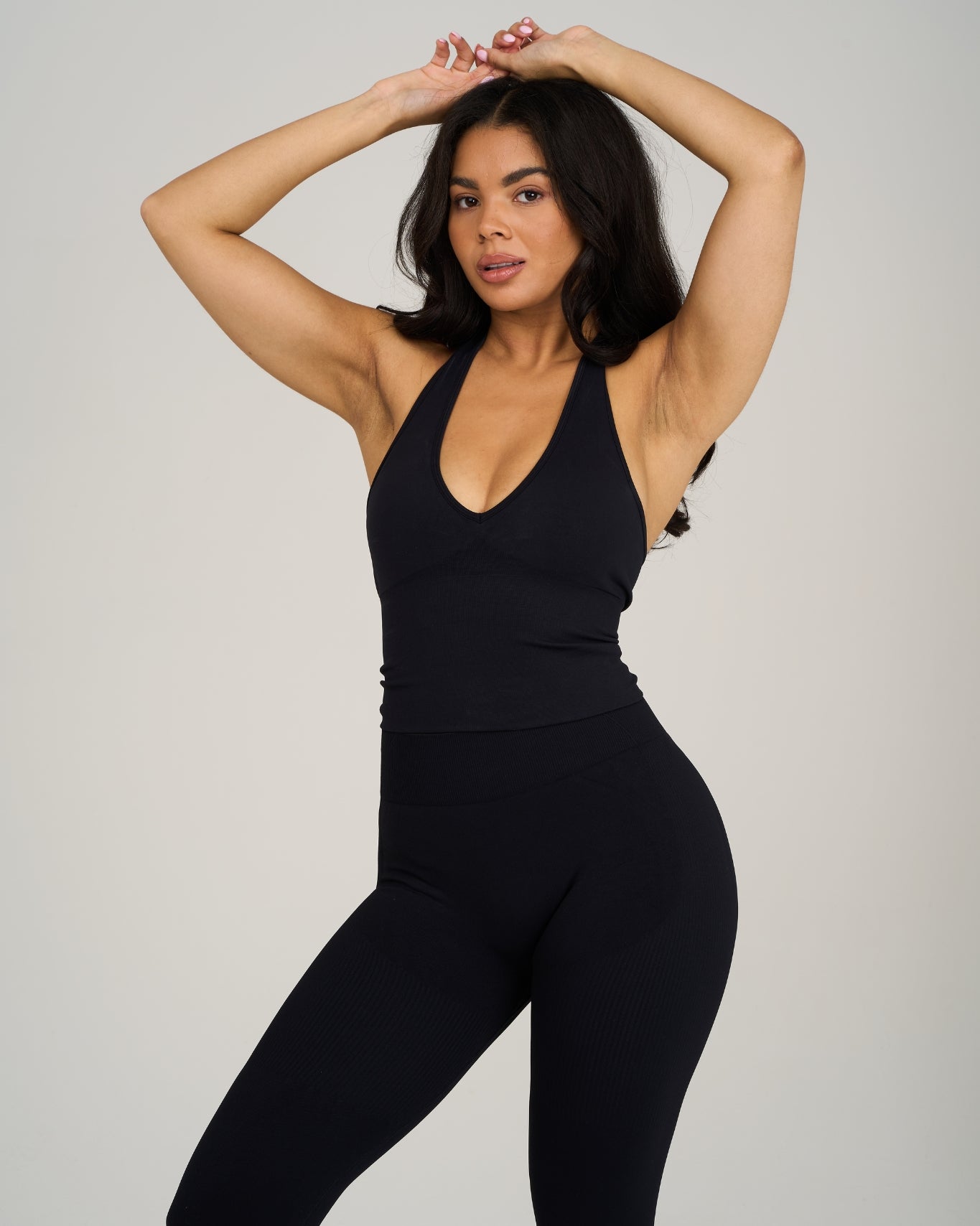 Elevate Sculpting Shapewear Top Halterneck |New Black
