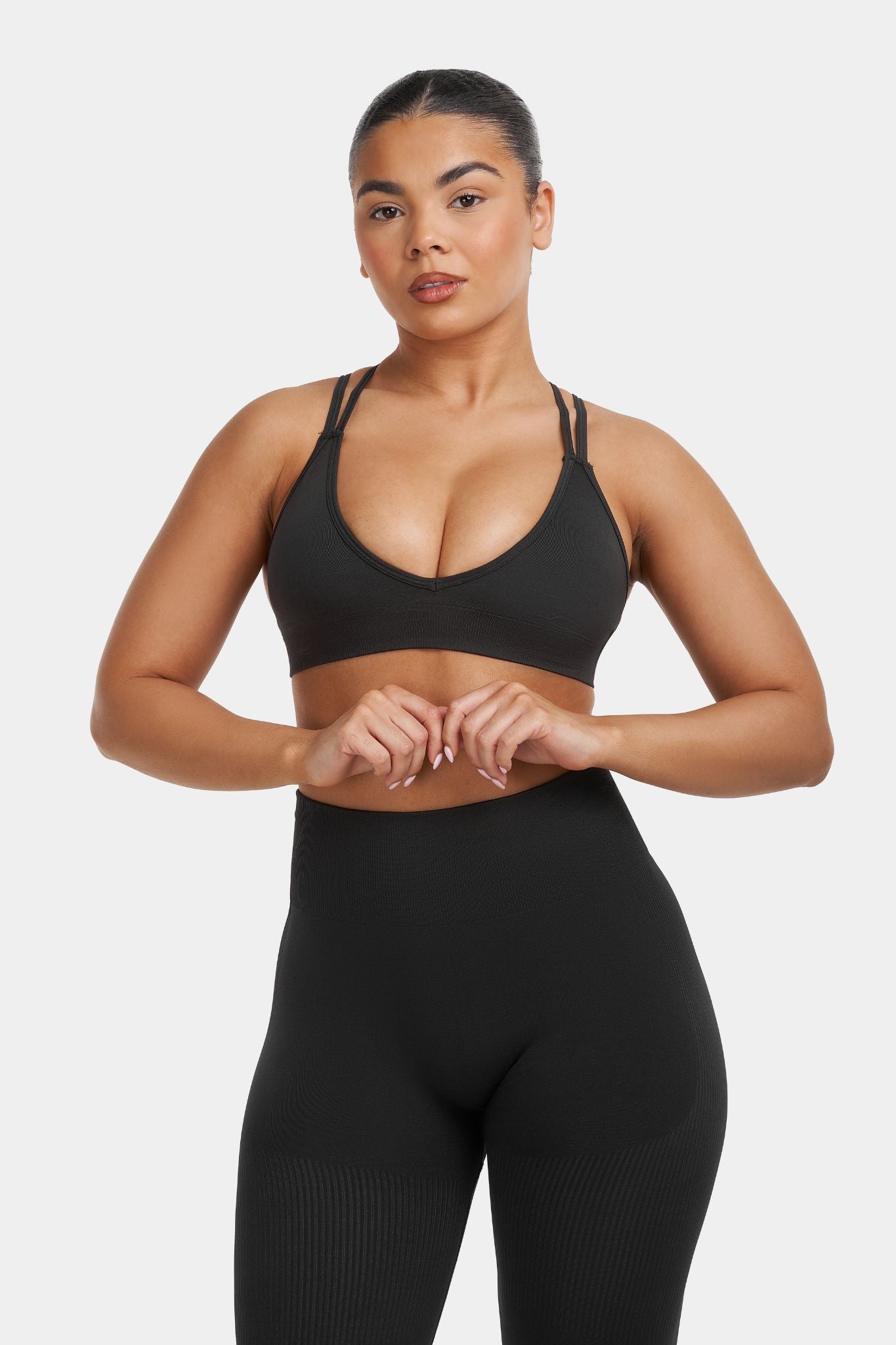 V-Neck Sculpt Seamless Bra | Charcoal Grey | Pre-Order