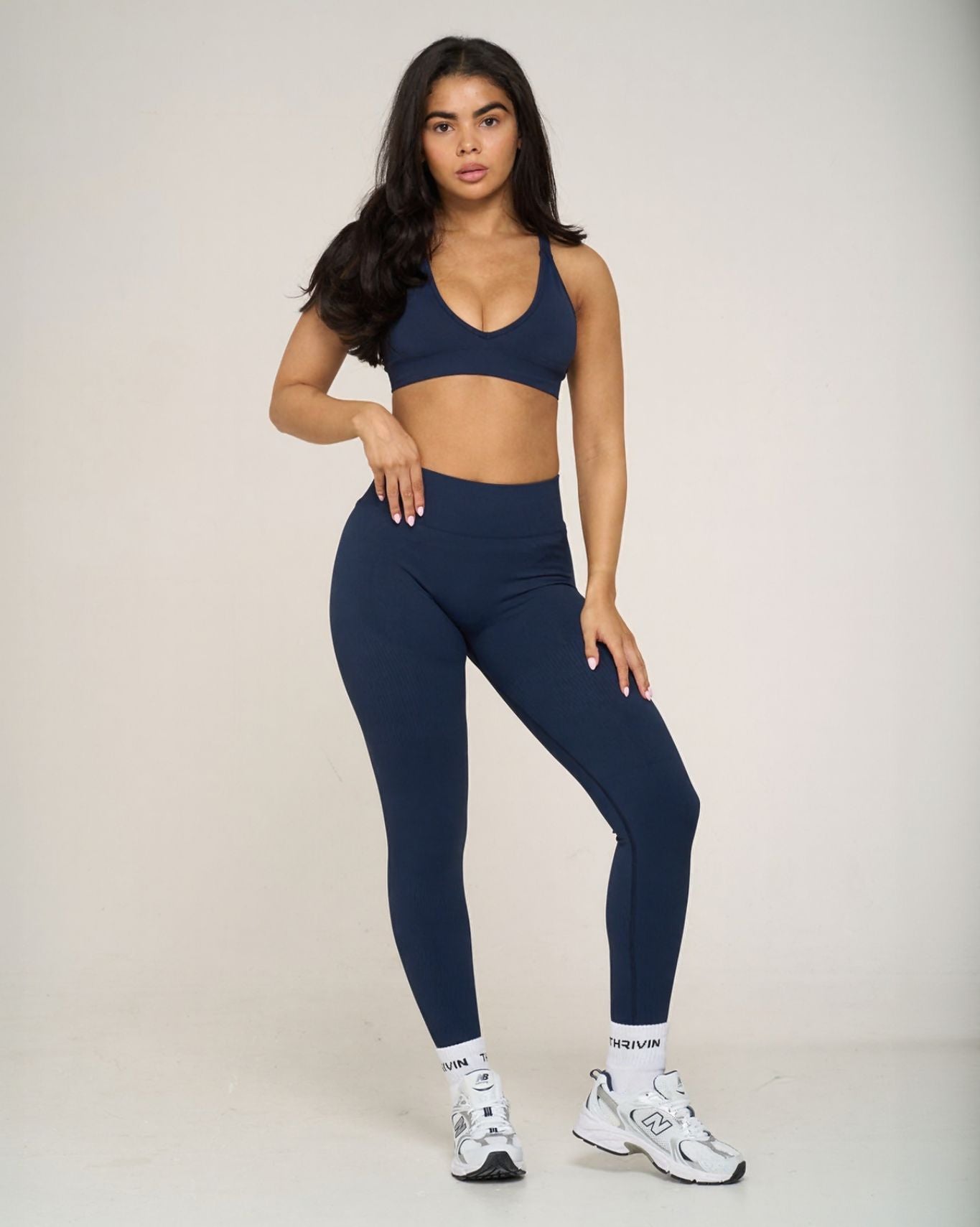 Ribbed Contour Leggings | New Navy