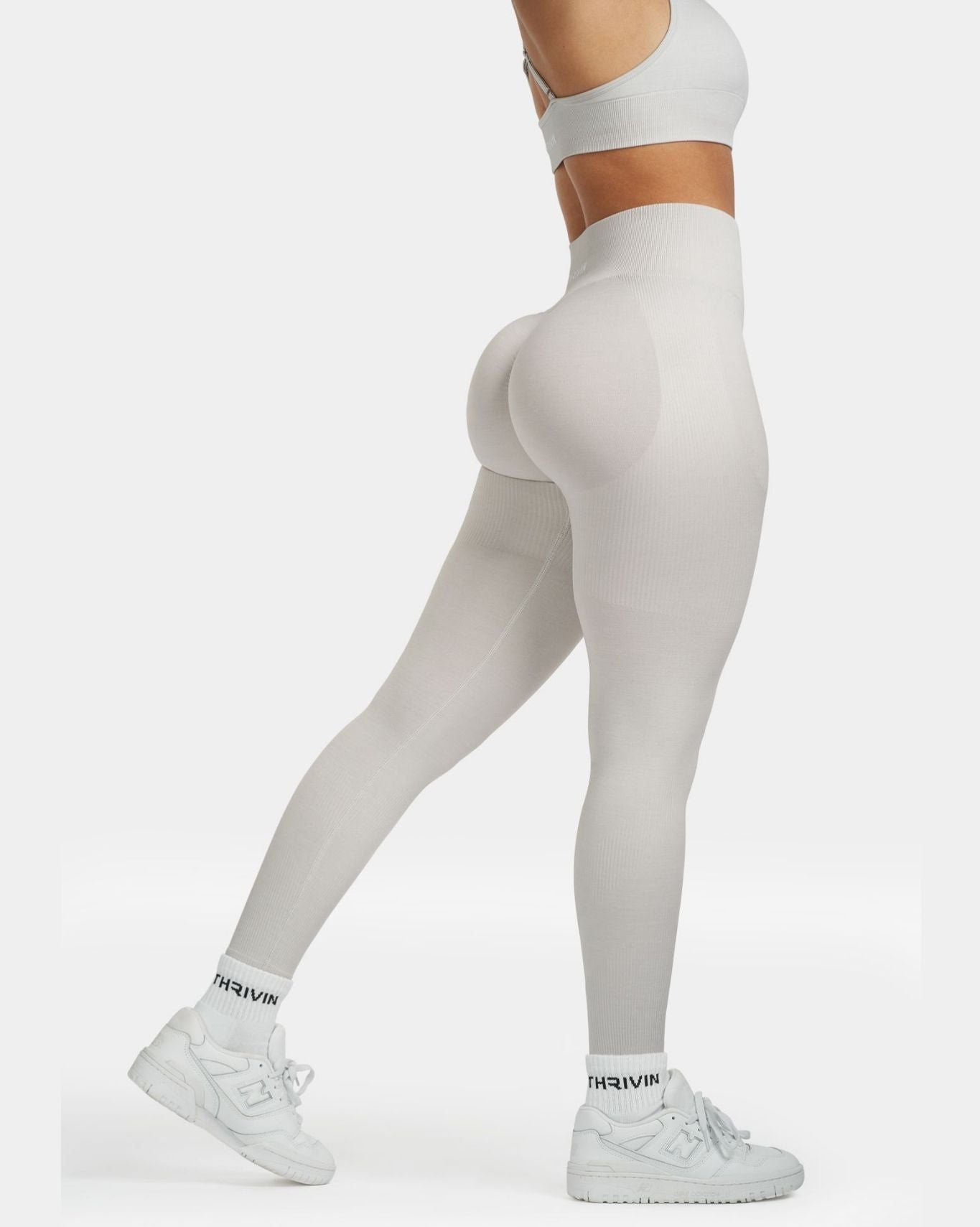 SculptV2 Ribbed Contour Leggings - Stone Grey
