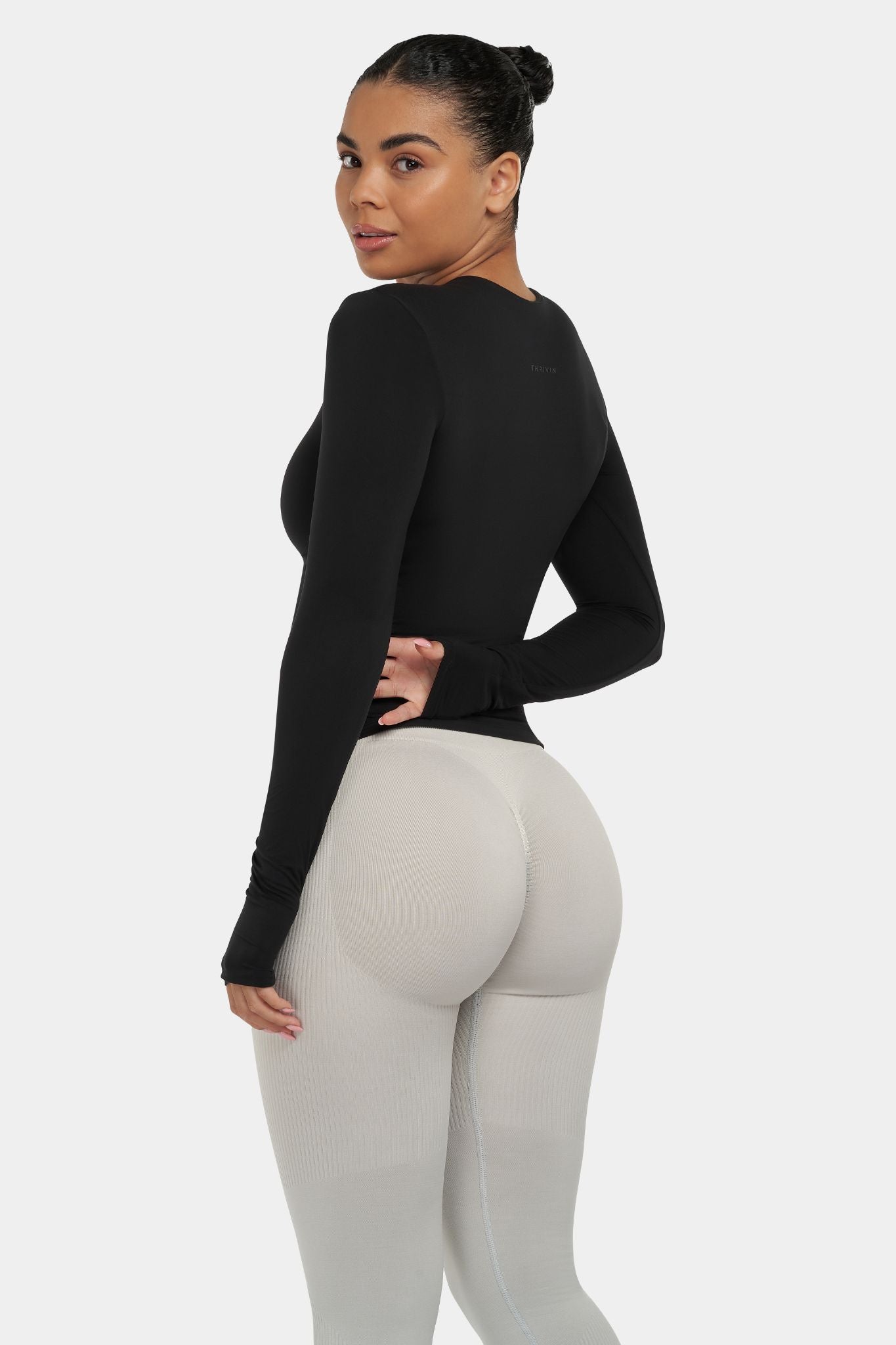 Arise - Seamless Sculpt Ribbed Contour Leggings - Zwart