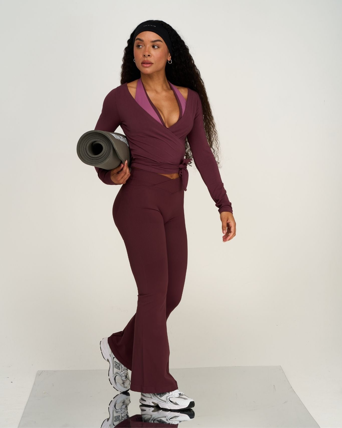 Elevate™ Sculpting Seamless V-Neck Halter Bra | Dark Mauve