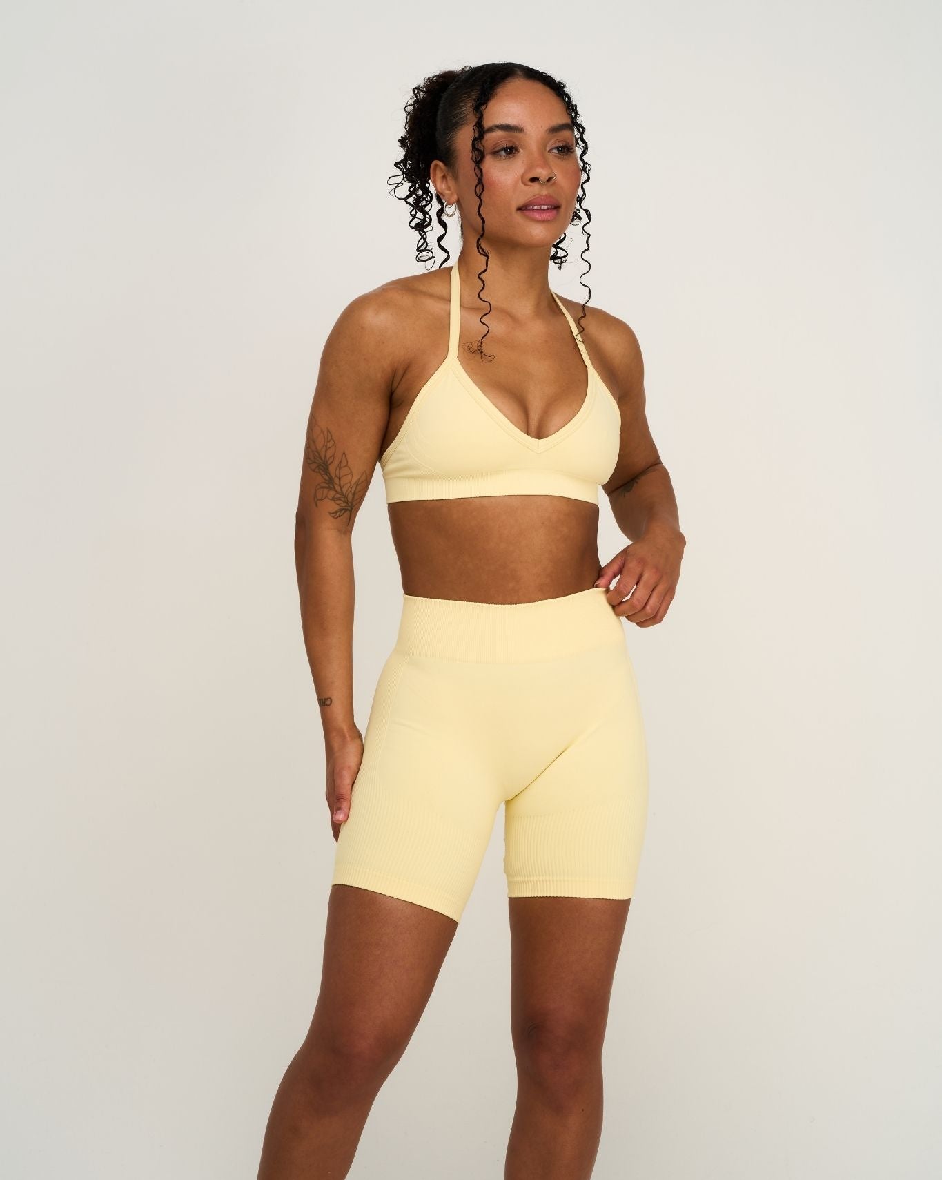 Elevate™ Sculpting Seamless Adjustable Halter Bra | Golden Butter