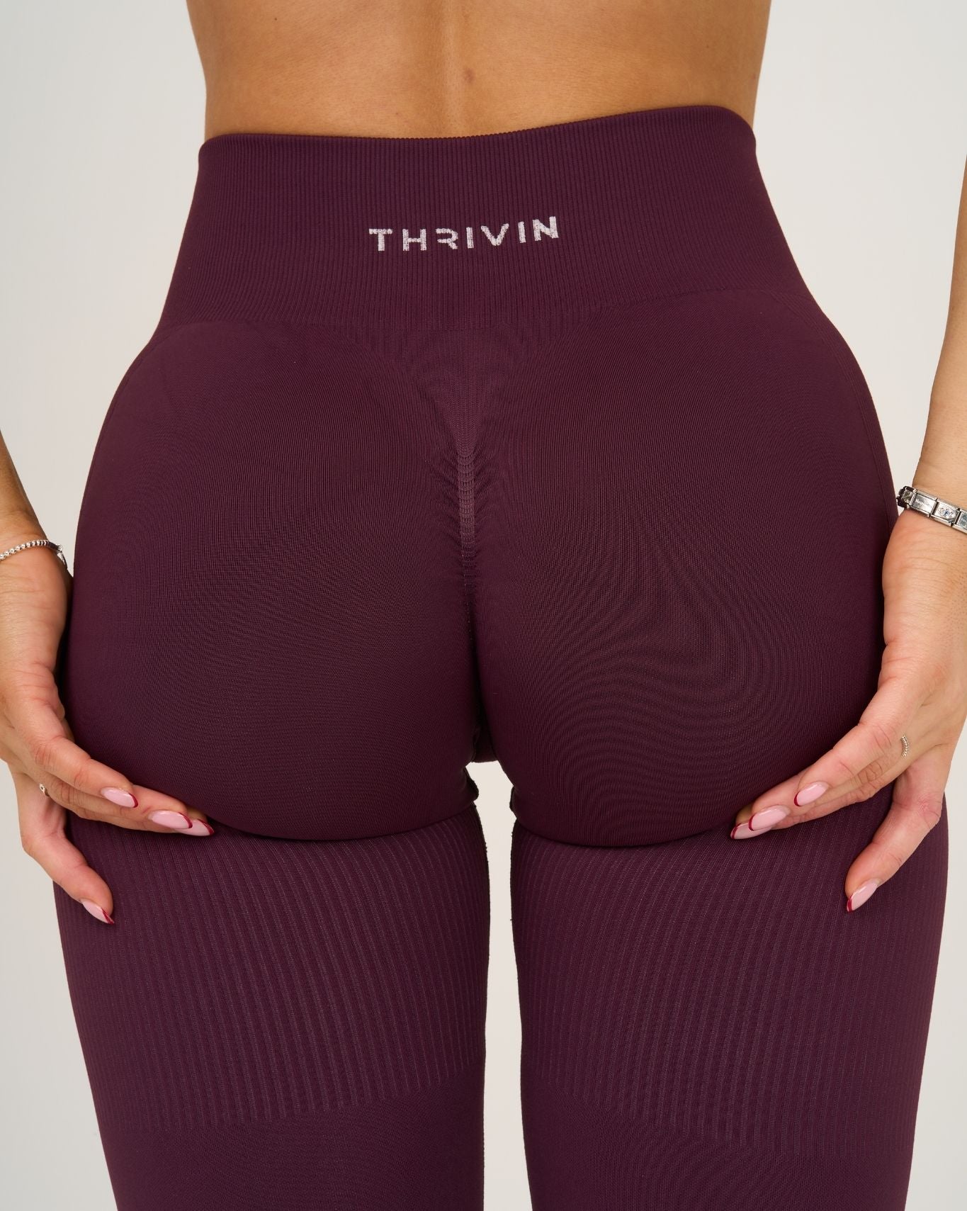 Elevate Ribbed High-Waisted Contour Leggings | Winter Plum